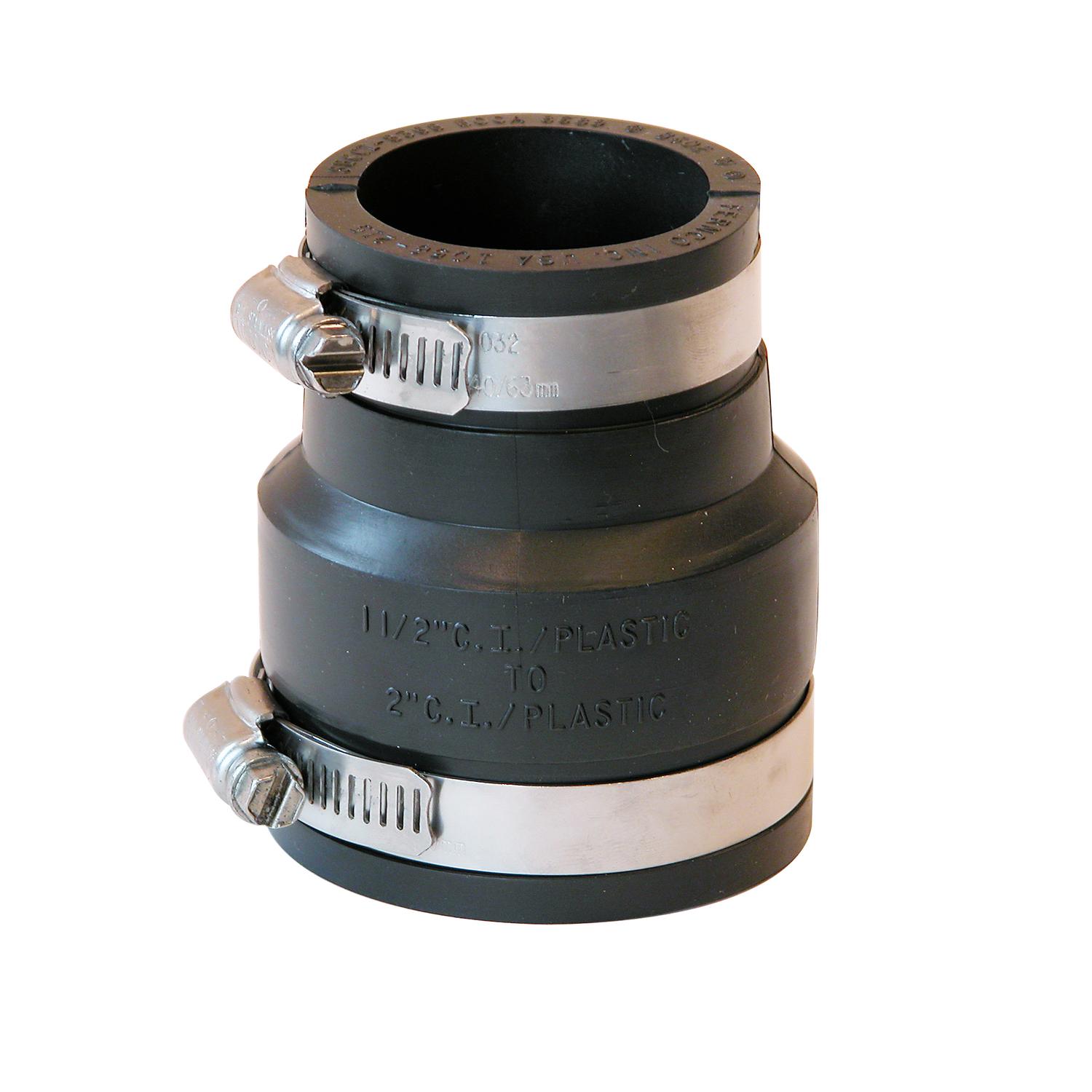 Fernco Schedule 40 2 in. Hub each X 1-1/2 in. D Hub PVC Flexible Coupling 1 pk