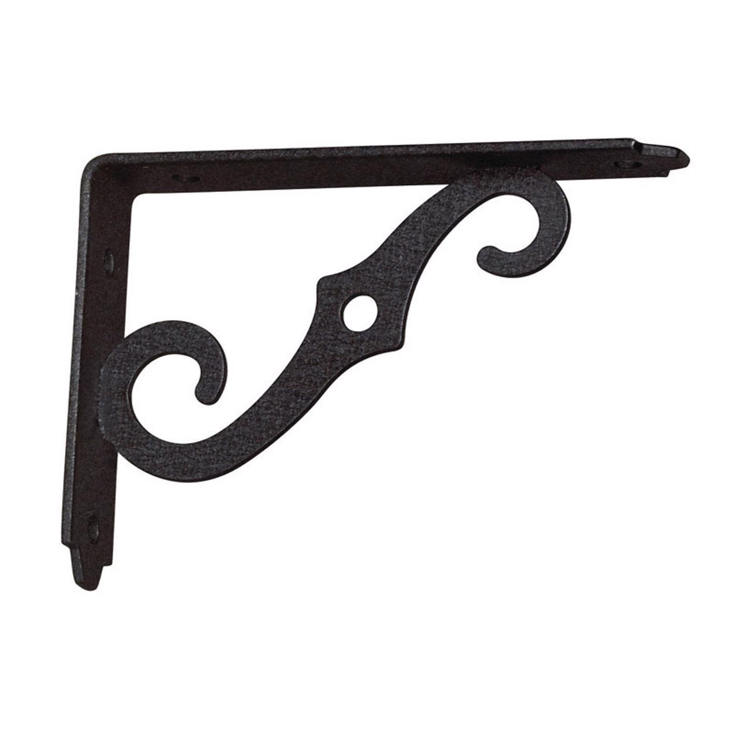 Hampton Black Steel Shelf Support 12 Ga. 5 in. L 80 lb