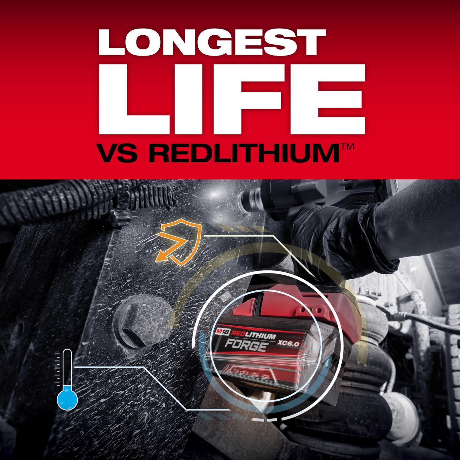 Milwaukee 18V M18 Redlithium FORGE XC6.0 6 Ah Lithium-Ion Battery 1 pc