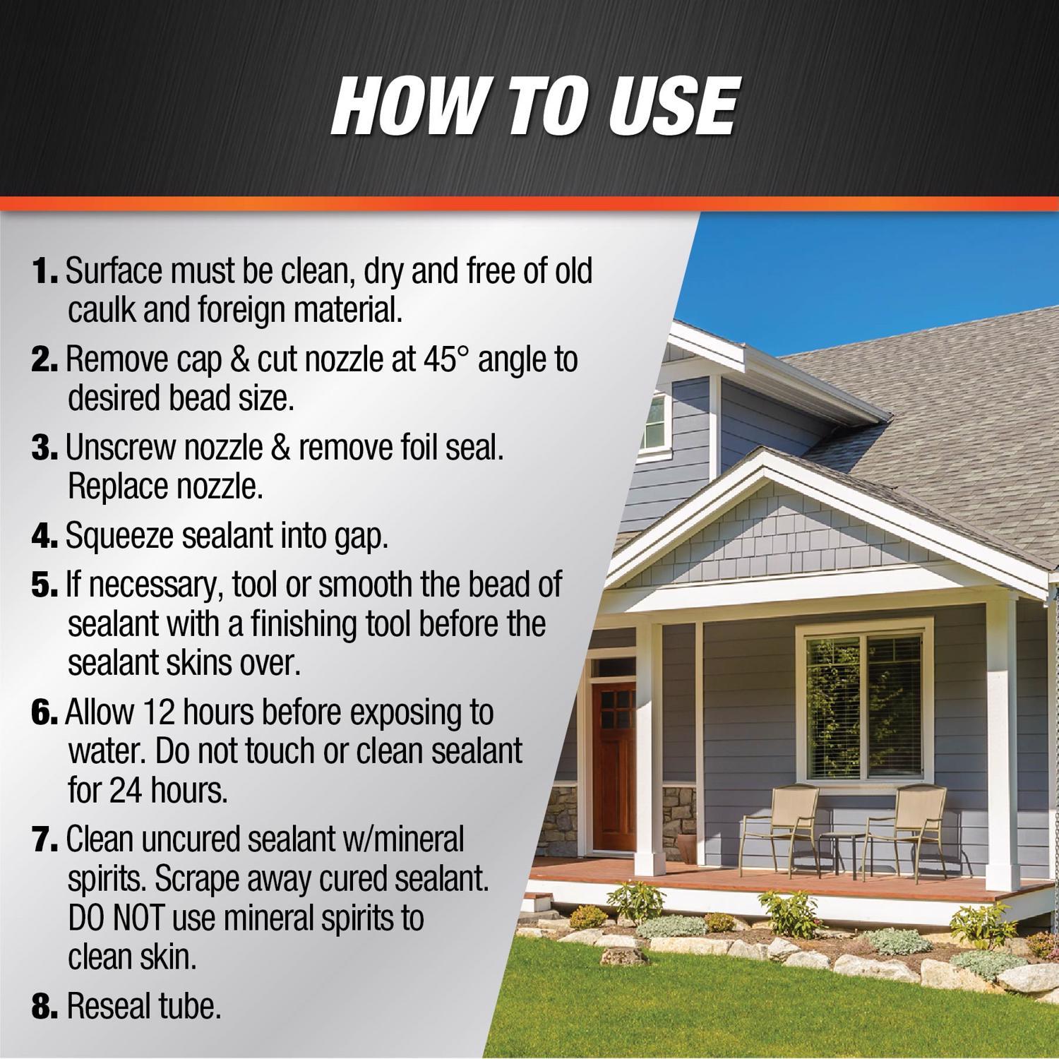 DAP White Silicone Rubber Door/Siding/ Window Sealant 2.8 oz