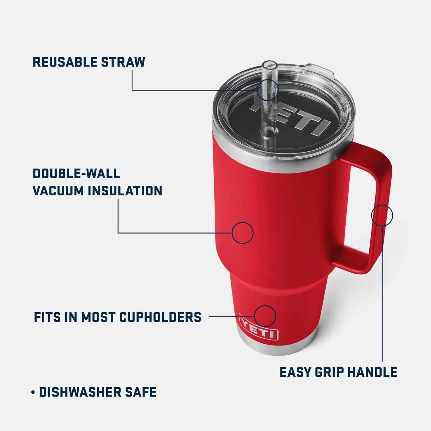 YETI Rambler 42 oz Rescue Red BPA Free Straw Mug
