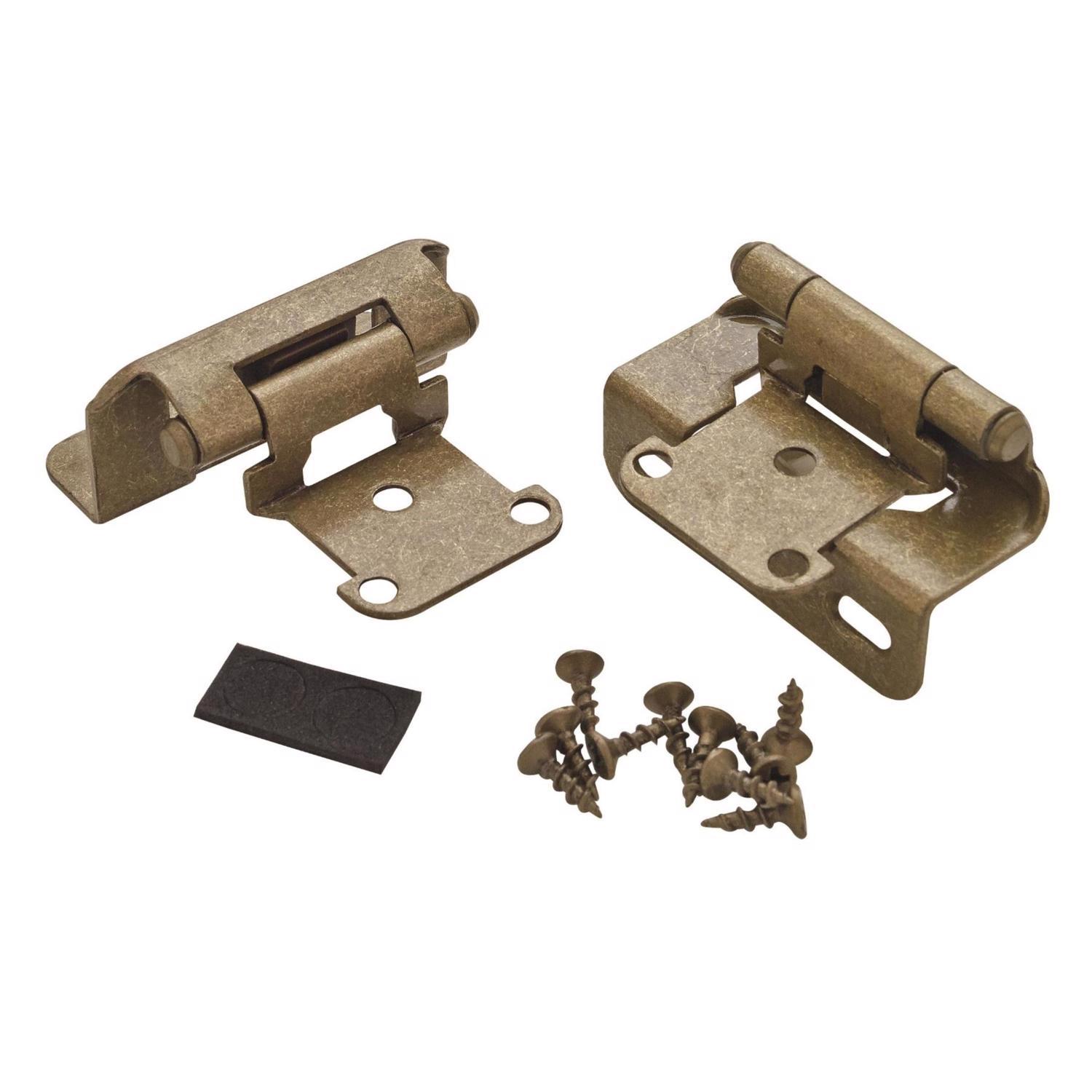 Amerock 1-1/2 in. W X 2-1/4 in. L Burnished Brass Steel Self-Closing Hinge 2 pk