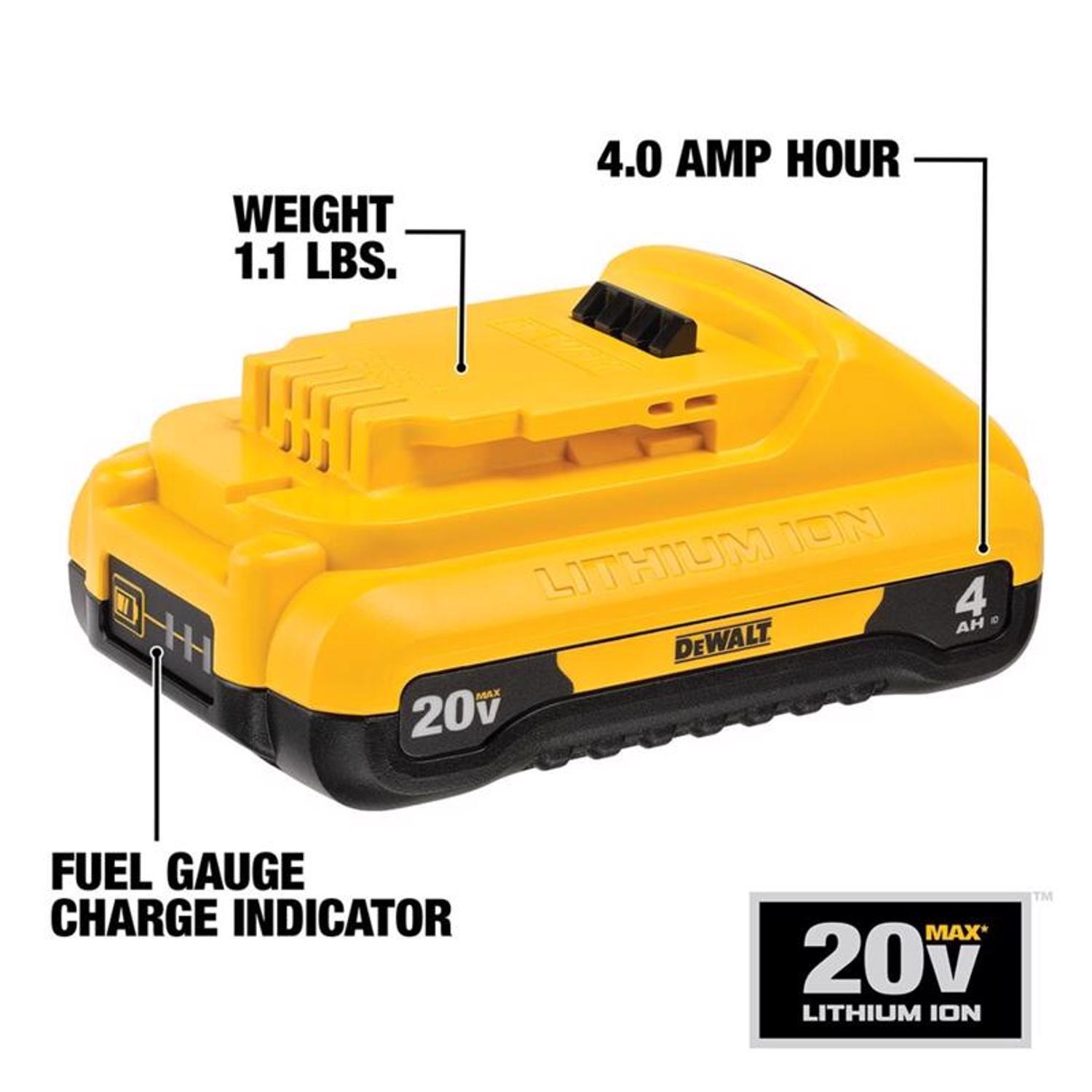 DeWalt 20V MAX DCB240-2 4 Ah Lithium-Ion Compact Battery 2 pc