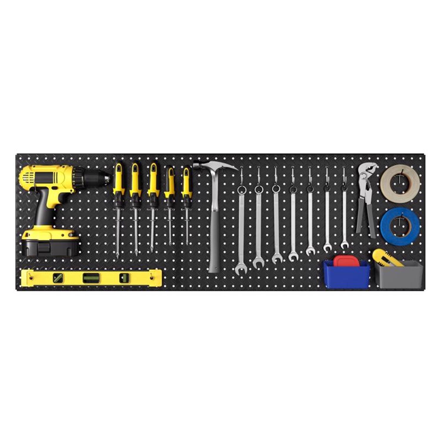 Knape & Vogt HEAVYWEIGHT 48 in. W X 16 in. H X 0.65 in. D Pegboard Steel Black