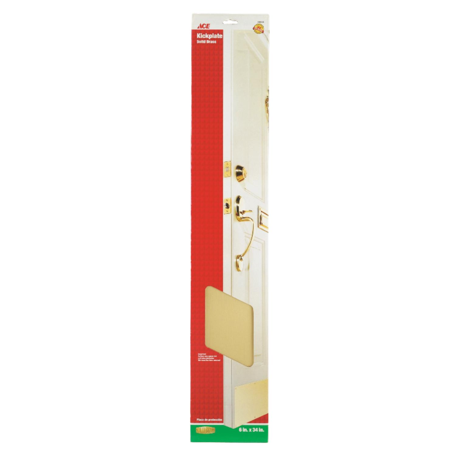 Ace 6 in. H X 34 in. L Brass Brass Kickplate