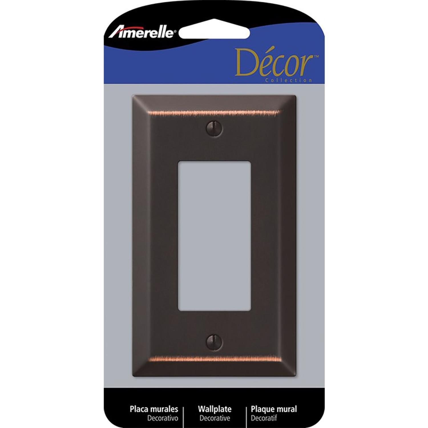 Amerelle Century Aged Bronze 1 gang Stamped Steel Decorator Wall Plate 1 Pack