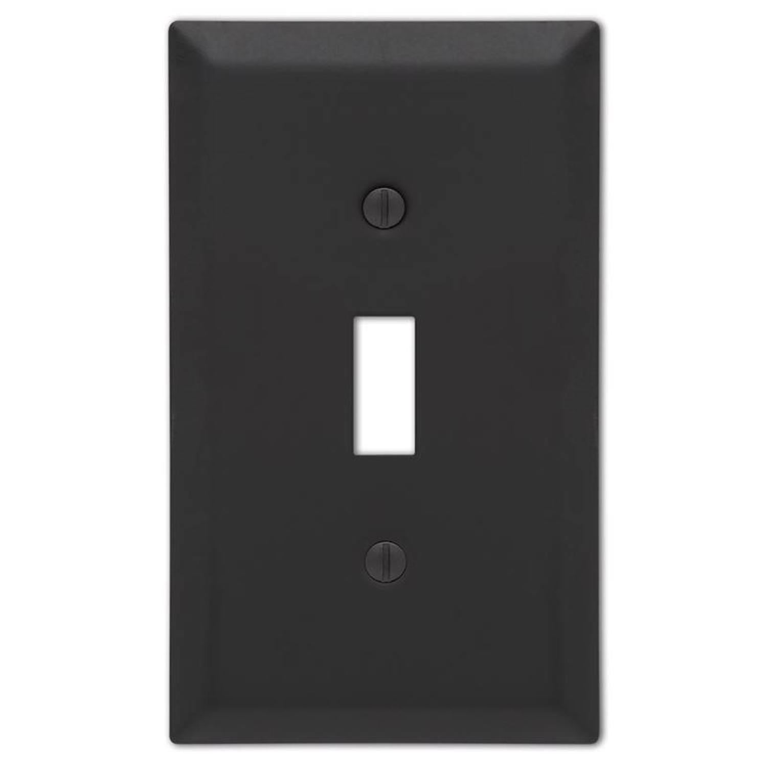 Amerelle Century Matte Black 1 gang Stamped Steel Toggle Wall Plate 1 pk
