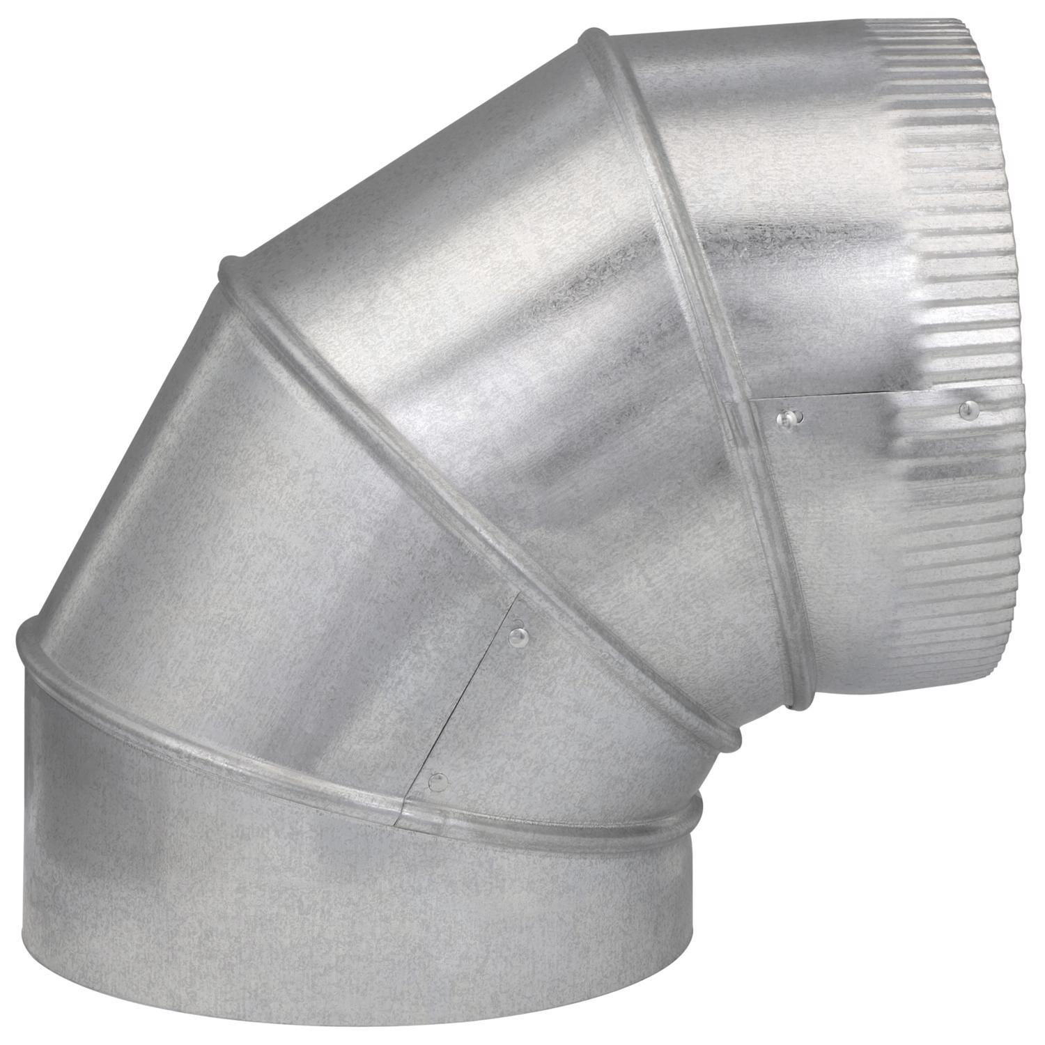 Imperial 8 in. D X 8 in. D Adjustable 90 deg Galvanized Steel Elbow Exhaust