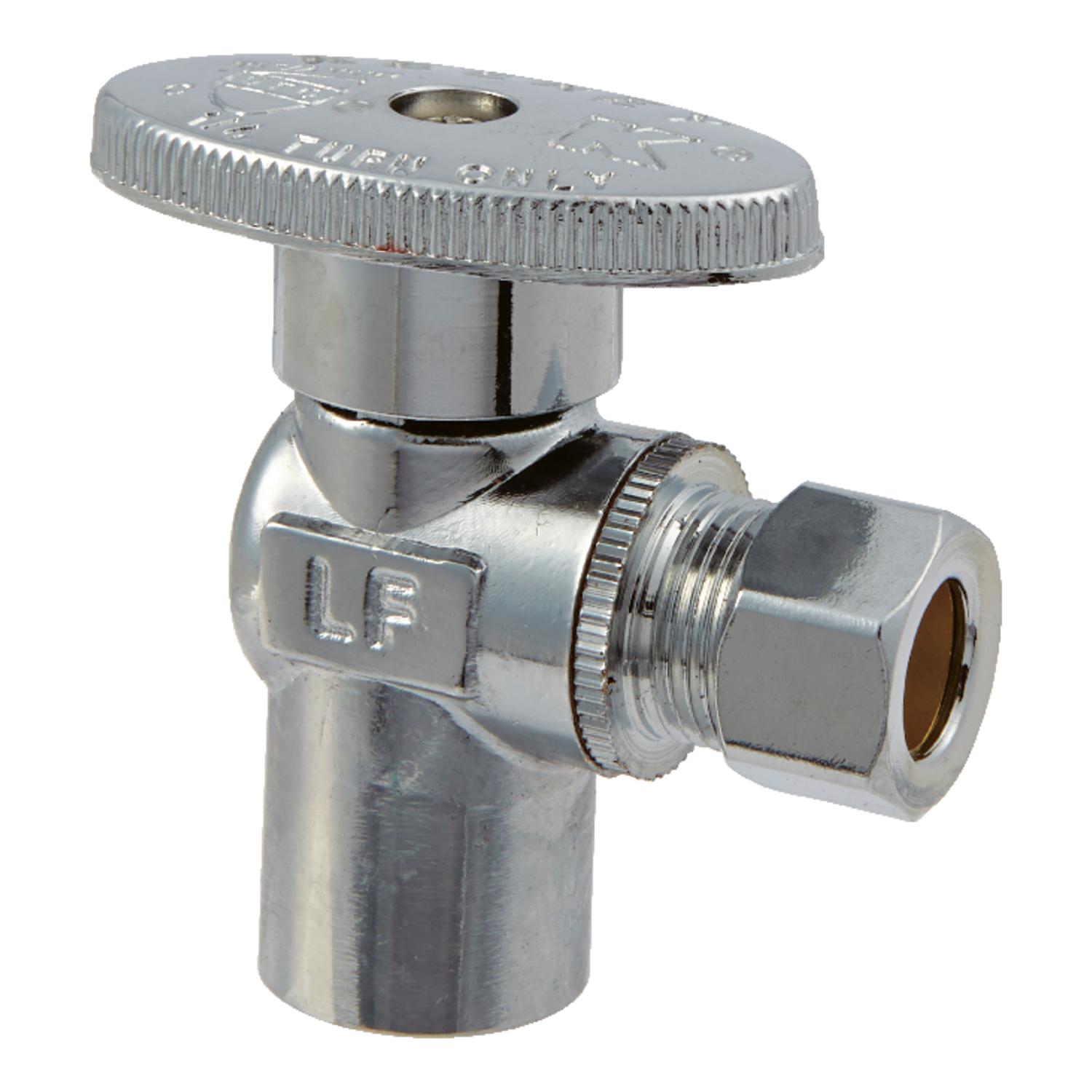Ace 3/8 in. Sweat X 1/2 in. Compression Brass Angle Stop Valve