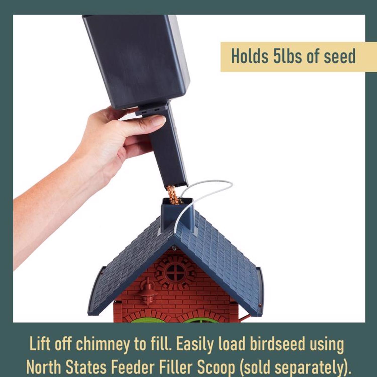 North States Village Wild Bird 5 lb Plastic Old Town Pub Hopper Bird Feeder 4 ports