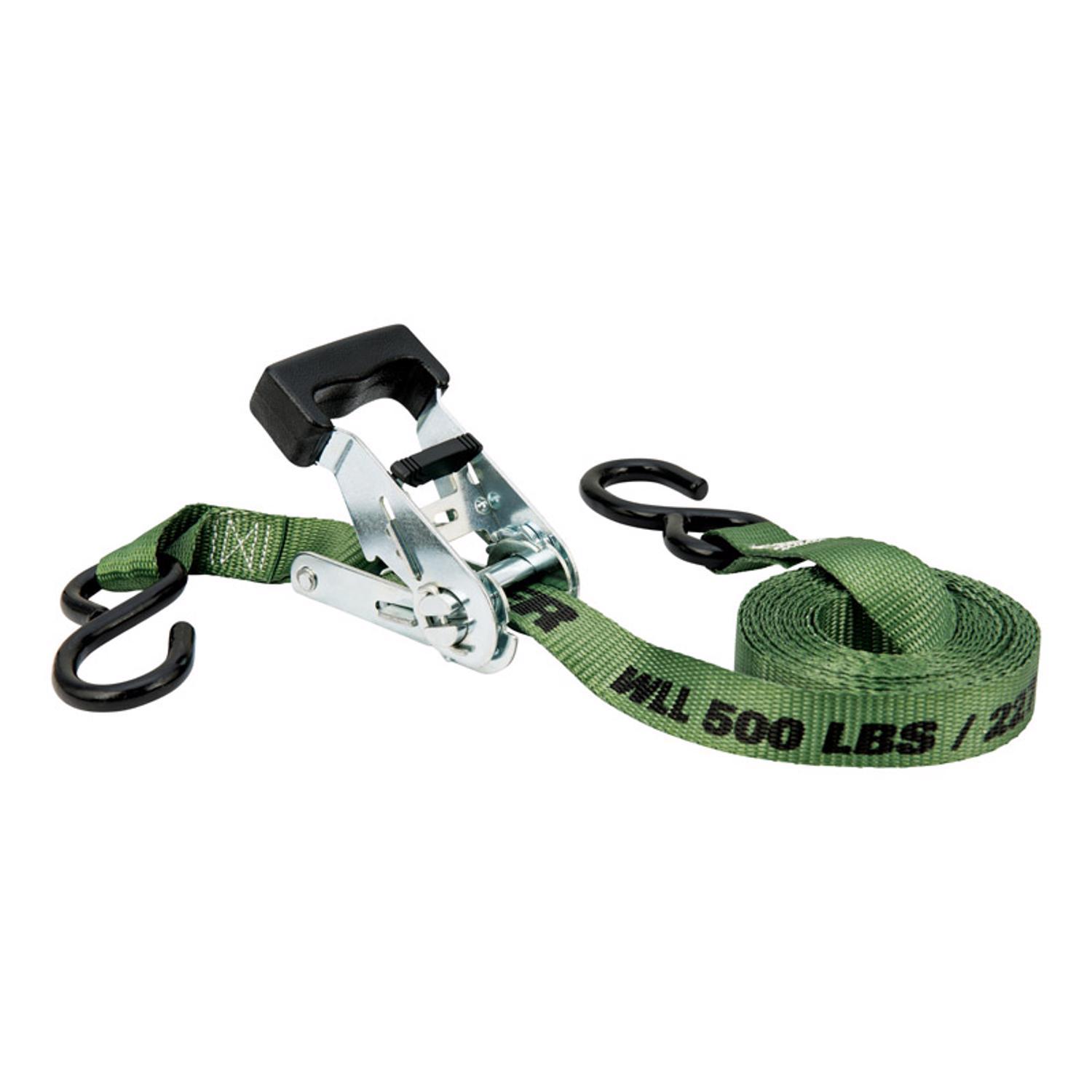 Keeper 1 in. W X 12 ft. L Green Ratchet Tie Down Strap 500 lb 1 pk