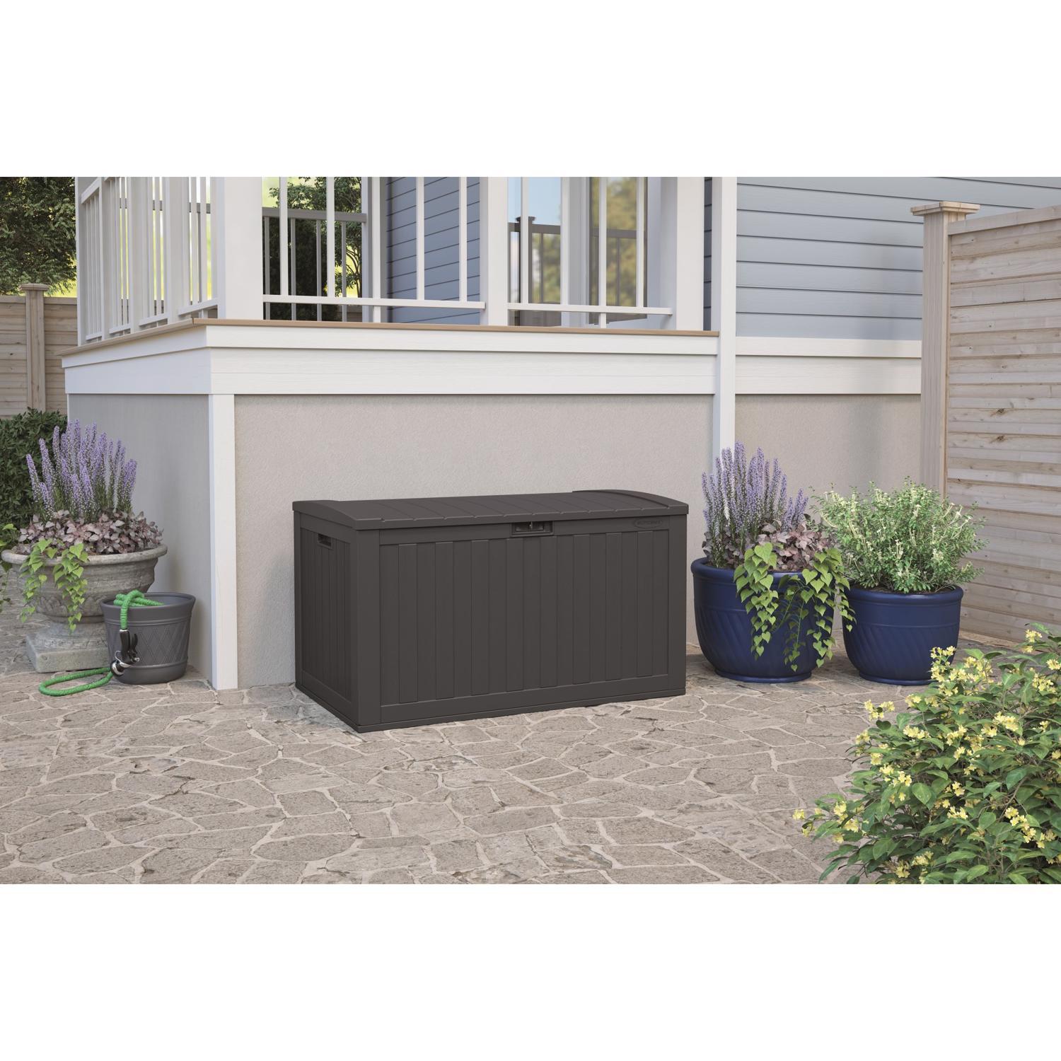 Suncast 55 in. W X 28 in. D Gray Plastic Deck Box 134 gal.