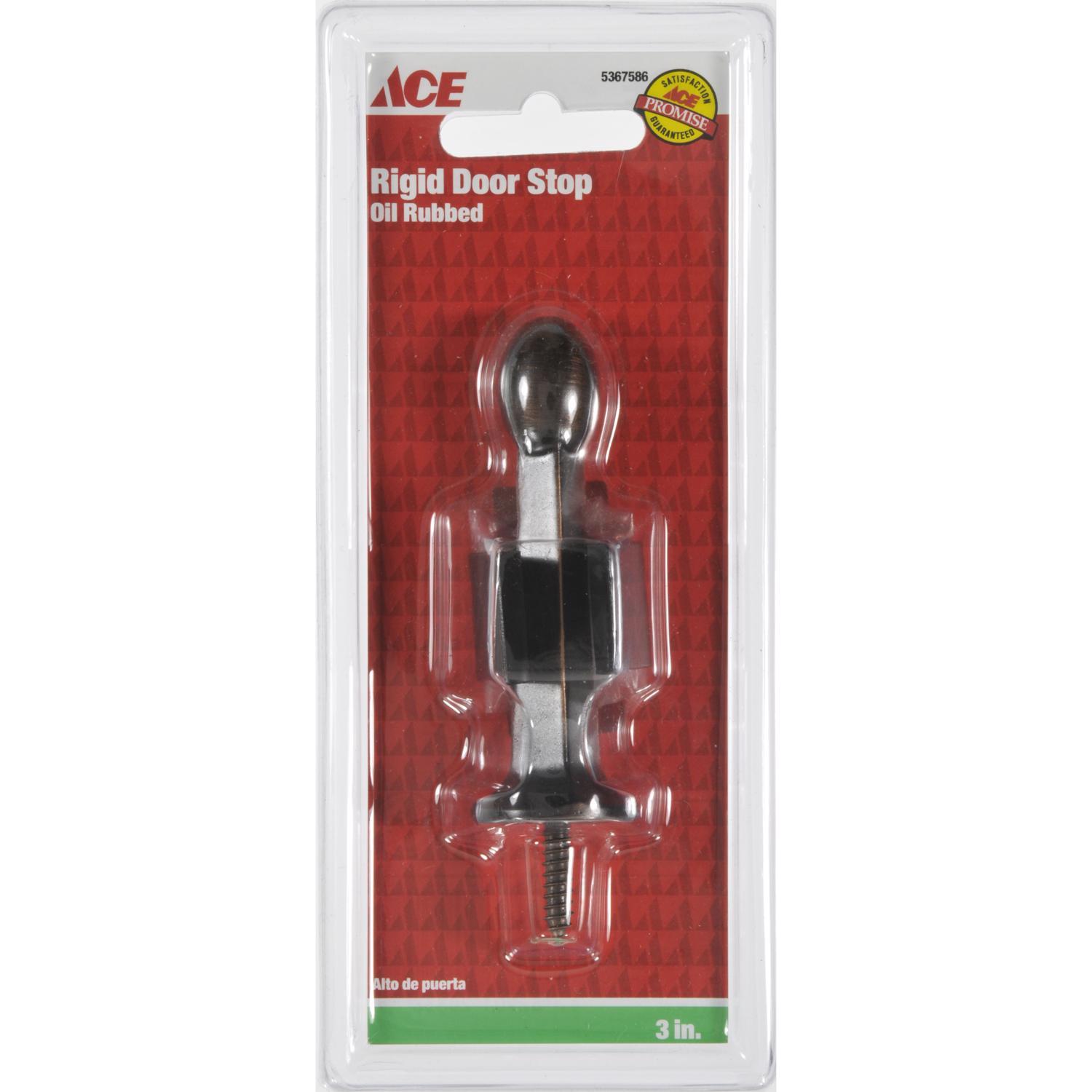 Ace 3 in. W Metal Oil Rubbed Bronze Bronze Rigid Door Stop w/Holder Mounts to door and wall 5/32 in.
