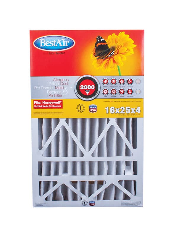 BestAir 25 in. W X 16 in. H X 4 in. 11 MERV Pleated Air Filter 1 pk