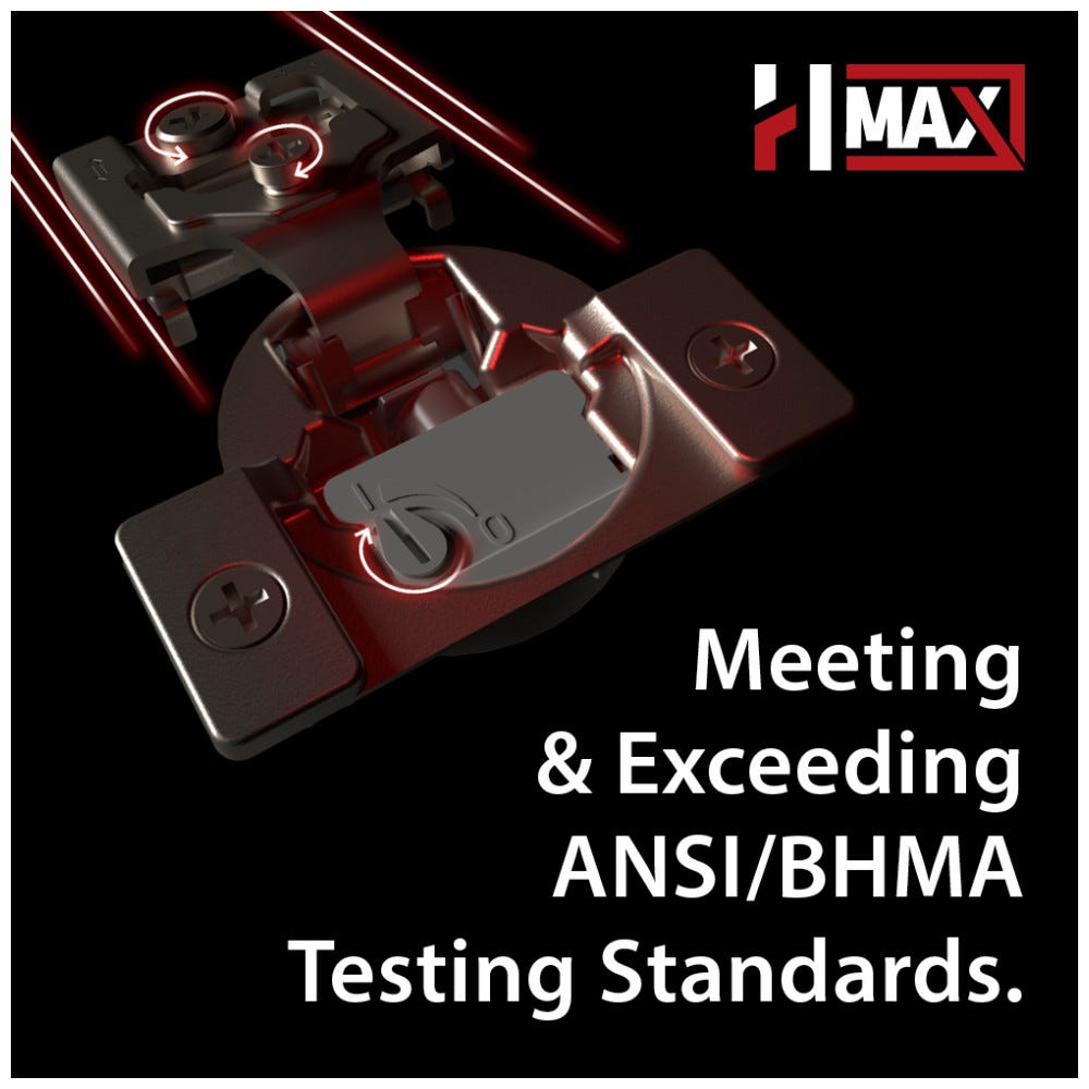 Hardware Resources 600 Series Heavy Duty 3 Mm Cam Adjustable Zinc Die Cast Plate For 700, 725, 900 And 1750 Series Euro Hinges - Polished Nickel