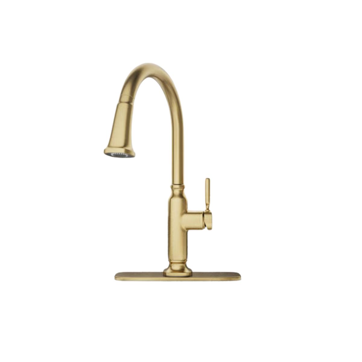 Kohler Ackley One Handle Vibrant Brushed Moderne Brass Pull-Down Kitchen Faucet