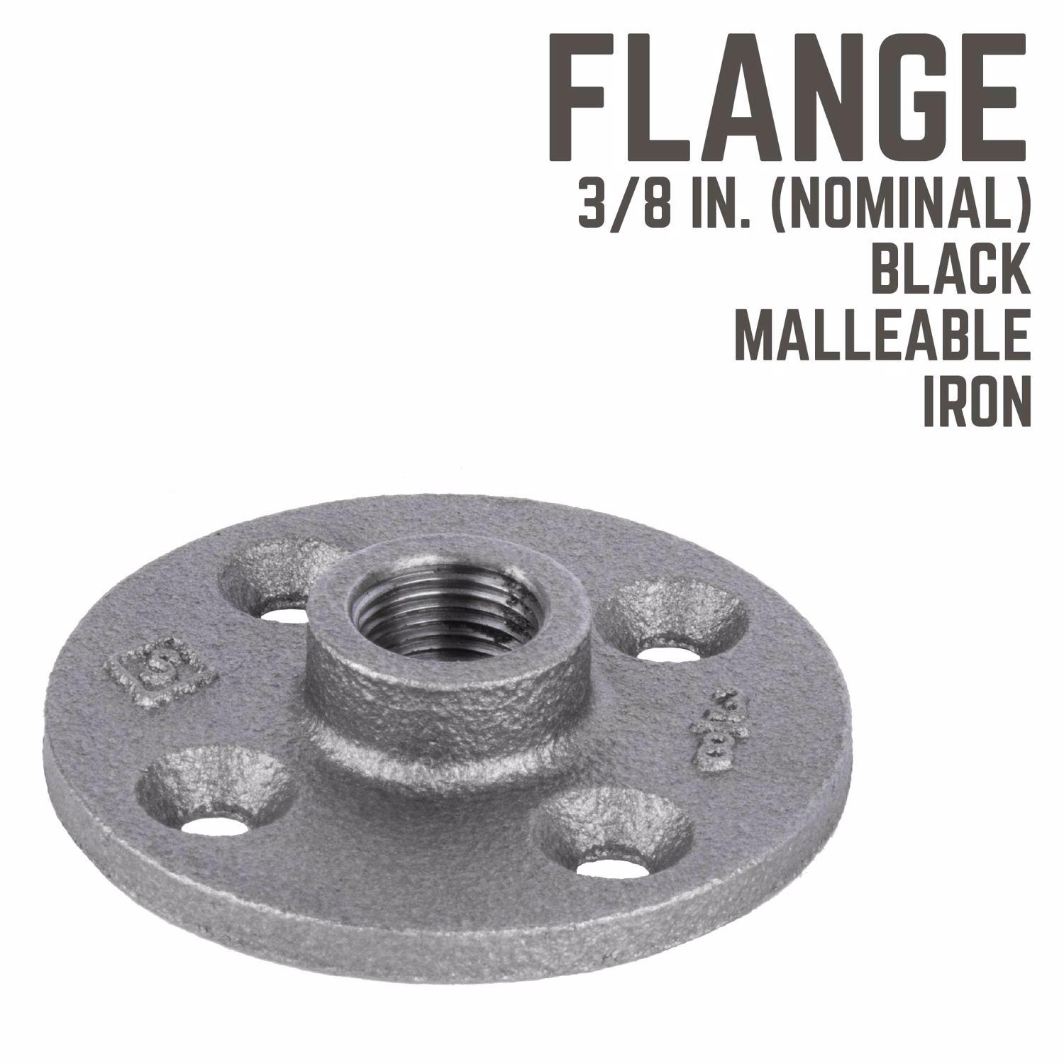 STZ Industries 3/8 in. FIP each Black Malleable Iron 2.75 in. L Floor Flange