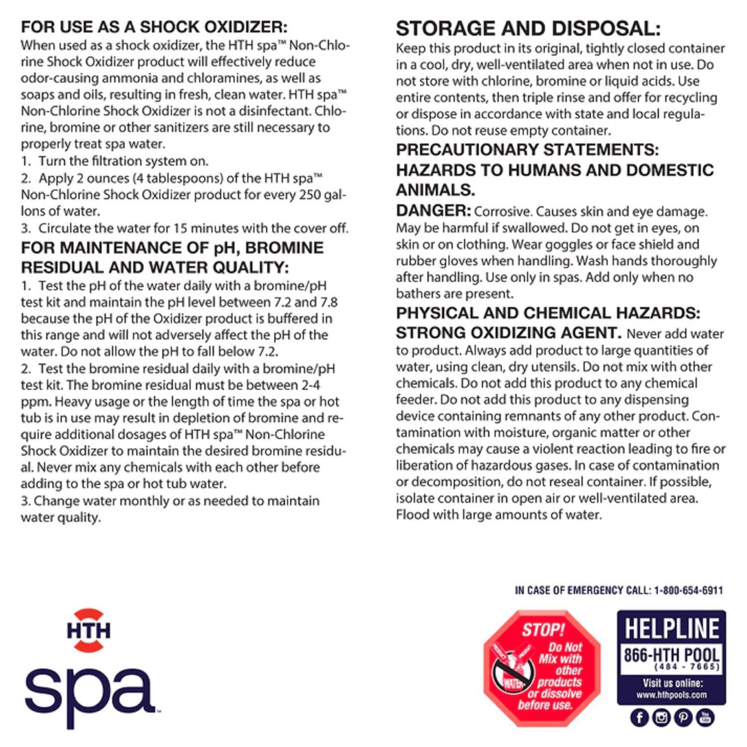 HTH Spa Non-Chlorine Shock 2.2 lb