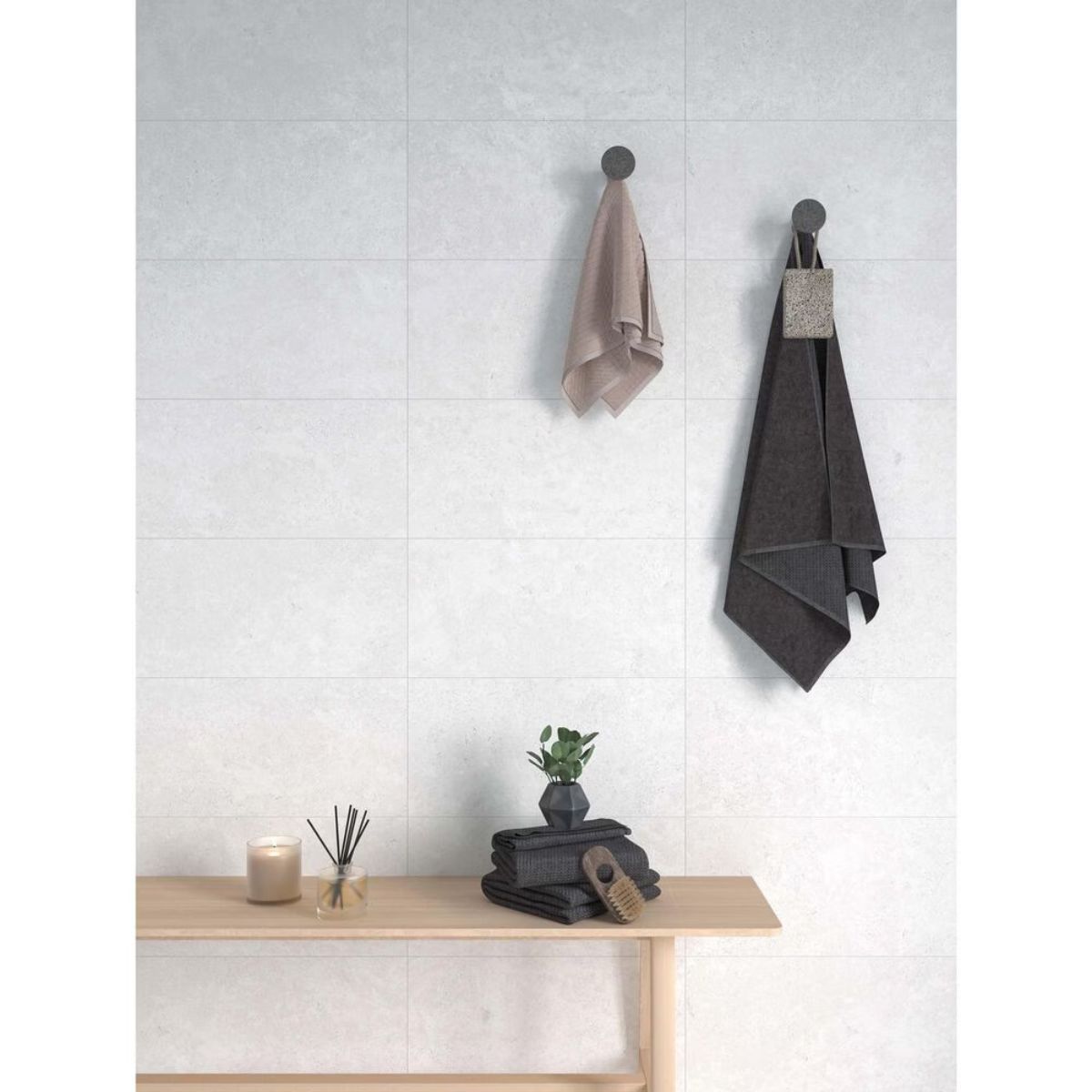 Emser Letrav White 12 in. x 24 in. Porcelain Tile