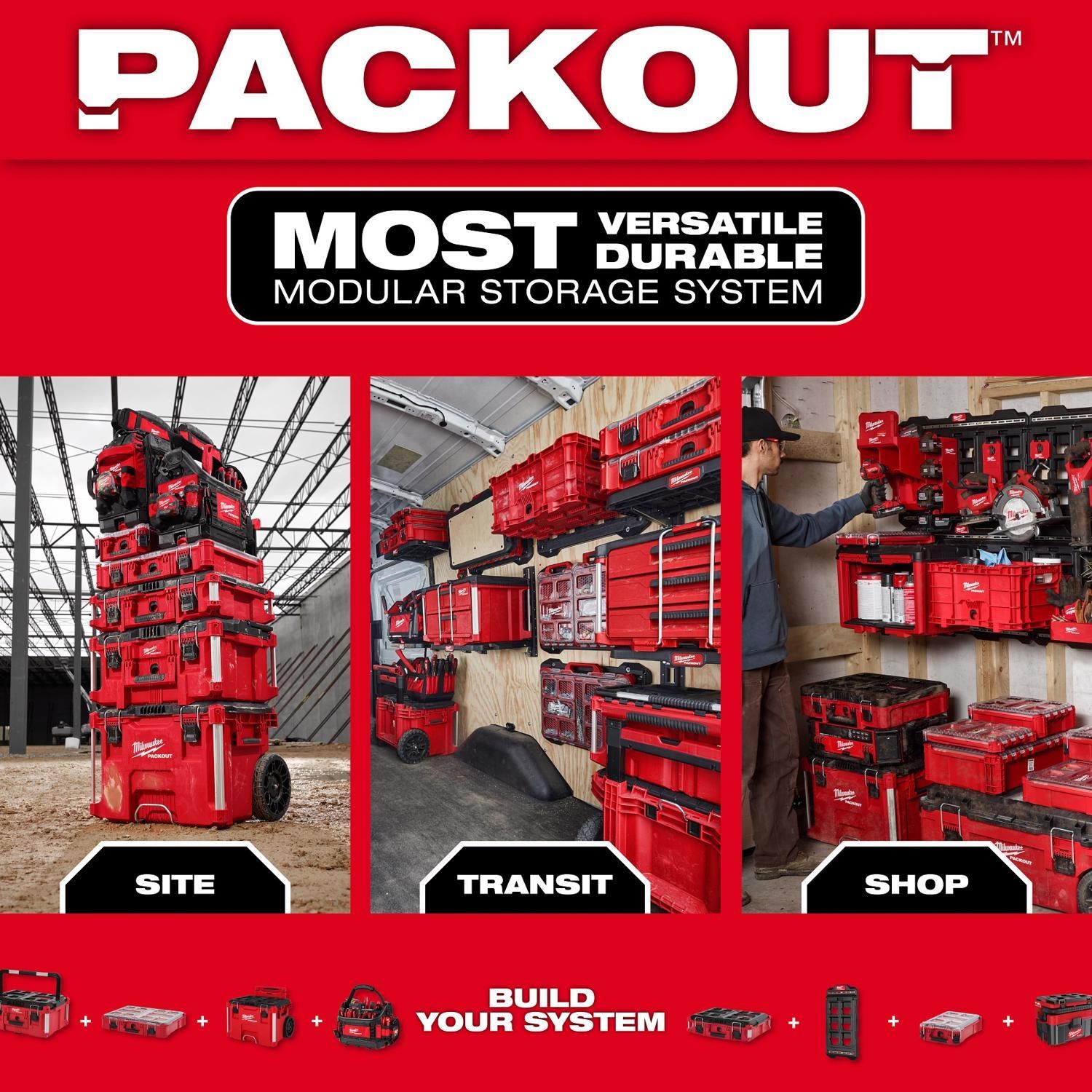 Milwaukee PACKOUT Tool Box Attachment Compact Wall Mounted Plate Black