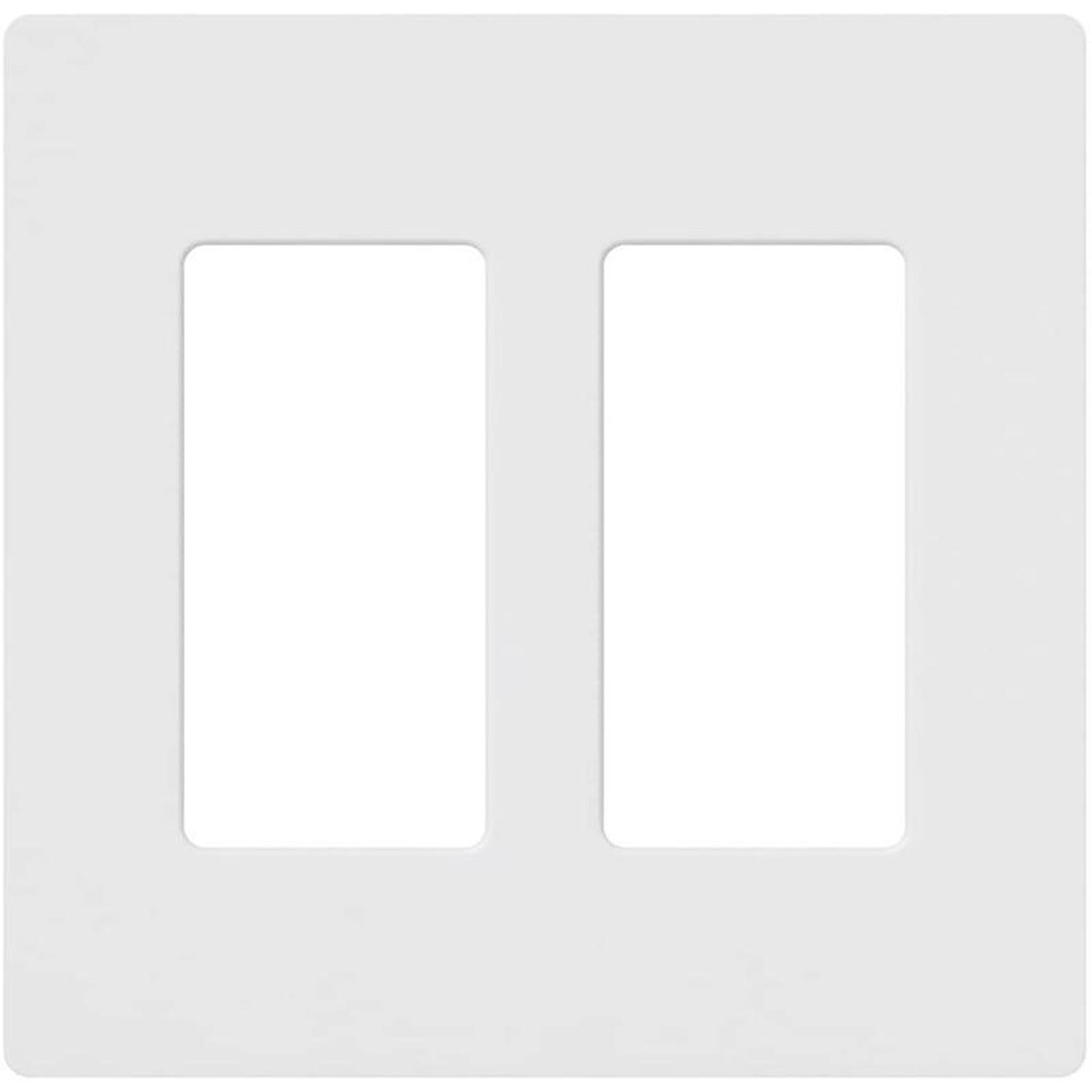 Lutron Claro White 2 gang Plastic Decorator Wall Plate 1 pk