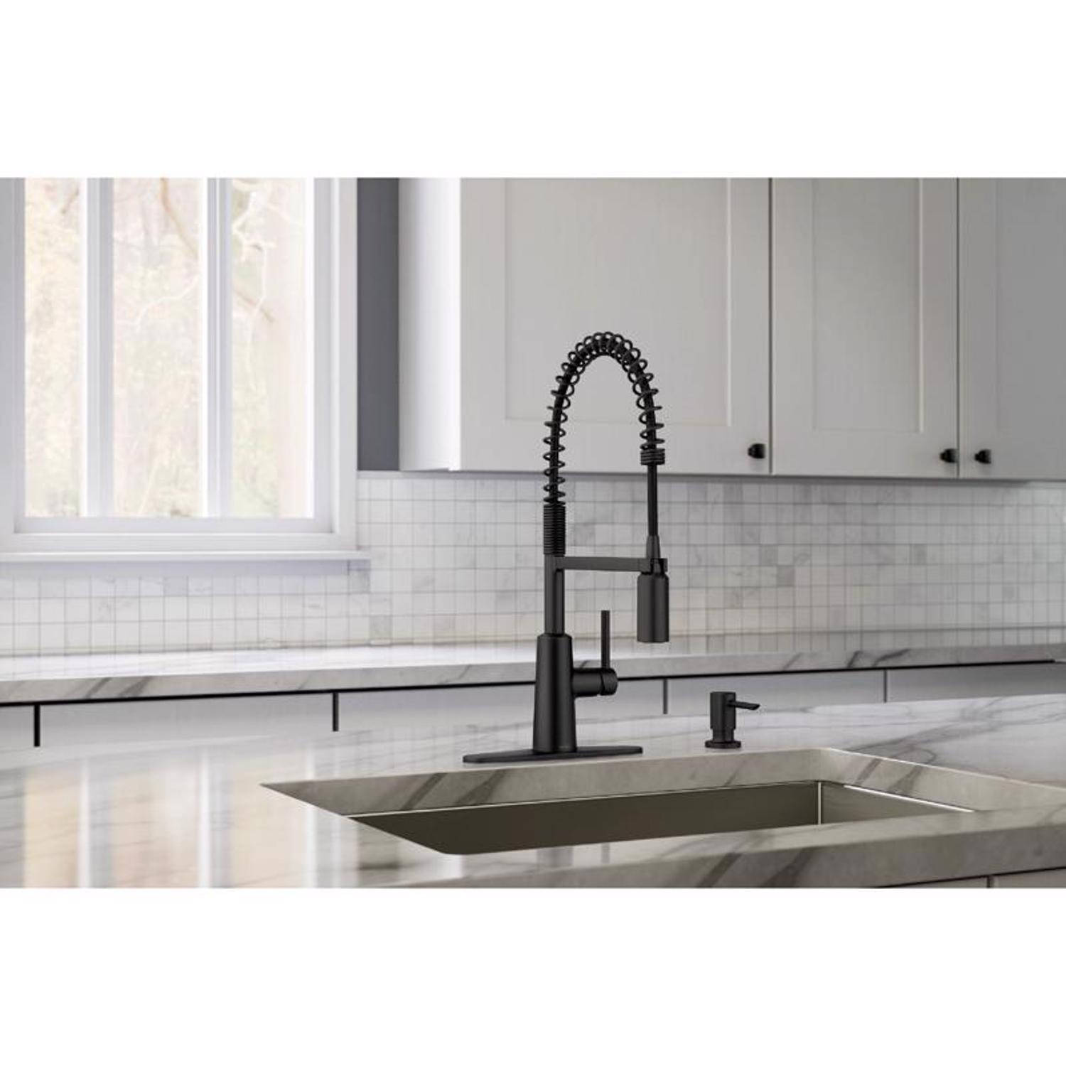 Moen Nori One Handle Matte Black Kitchen Faucet