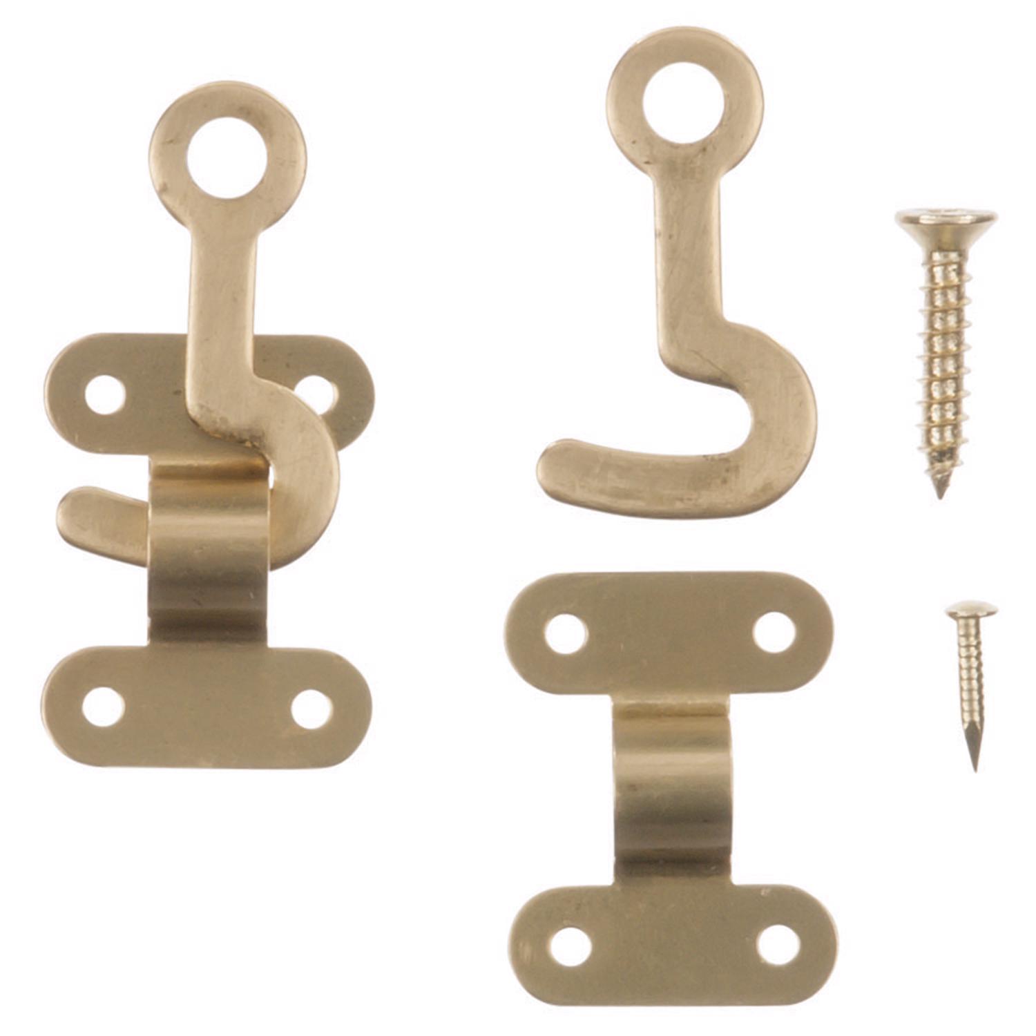 Ace Satin Gold Brass Small Decorative Hook and Staple 2 pk