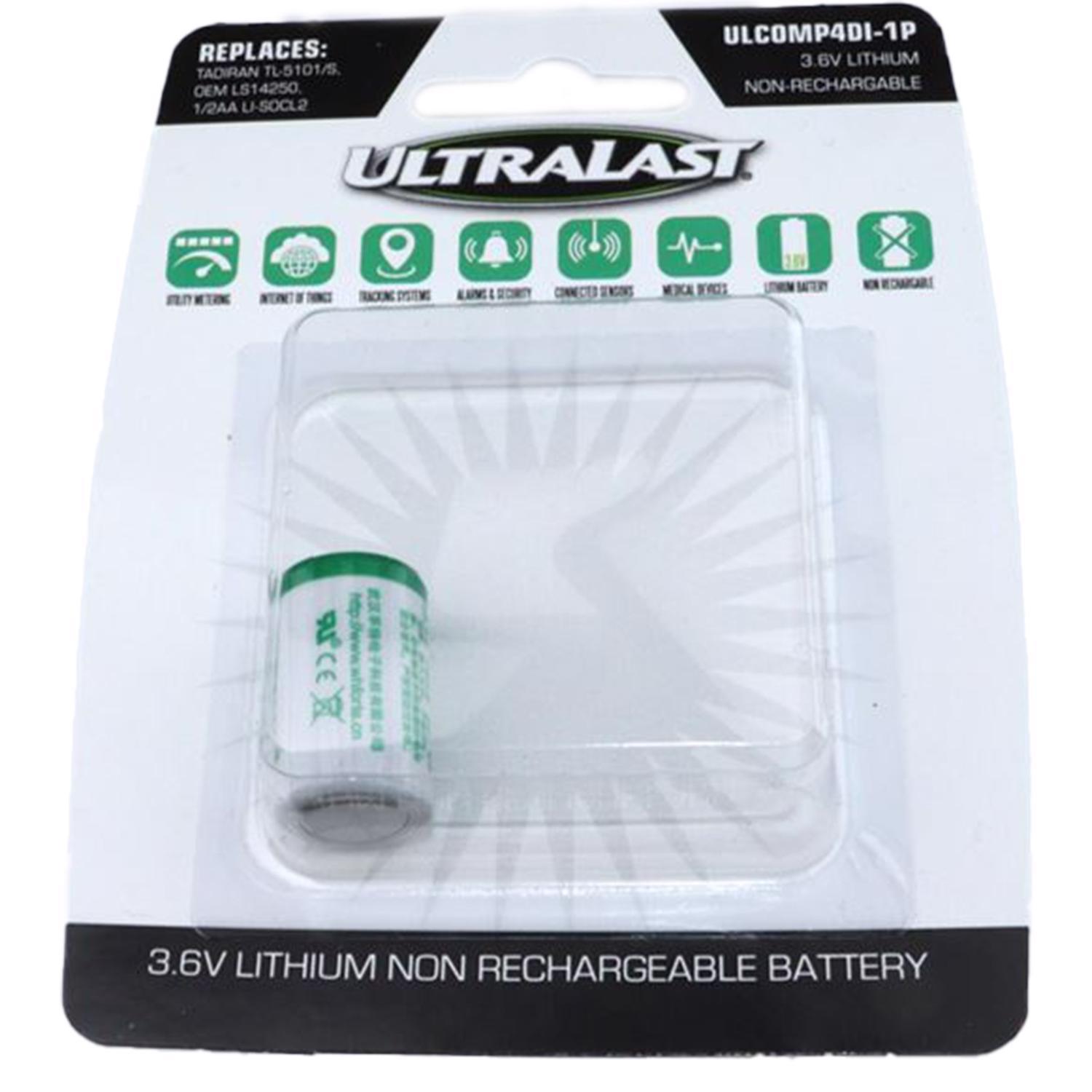 UltraLast Lithium 1/2AA 3.6 V 1.2 mAh Security and Electronic Battery 1 pk