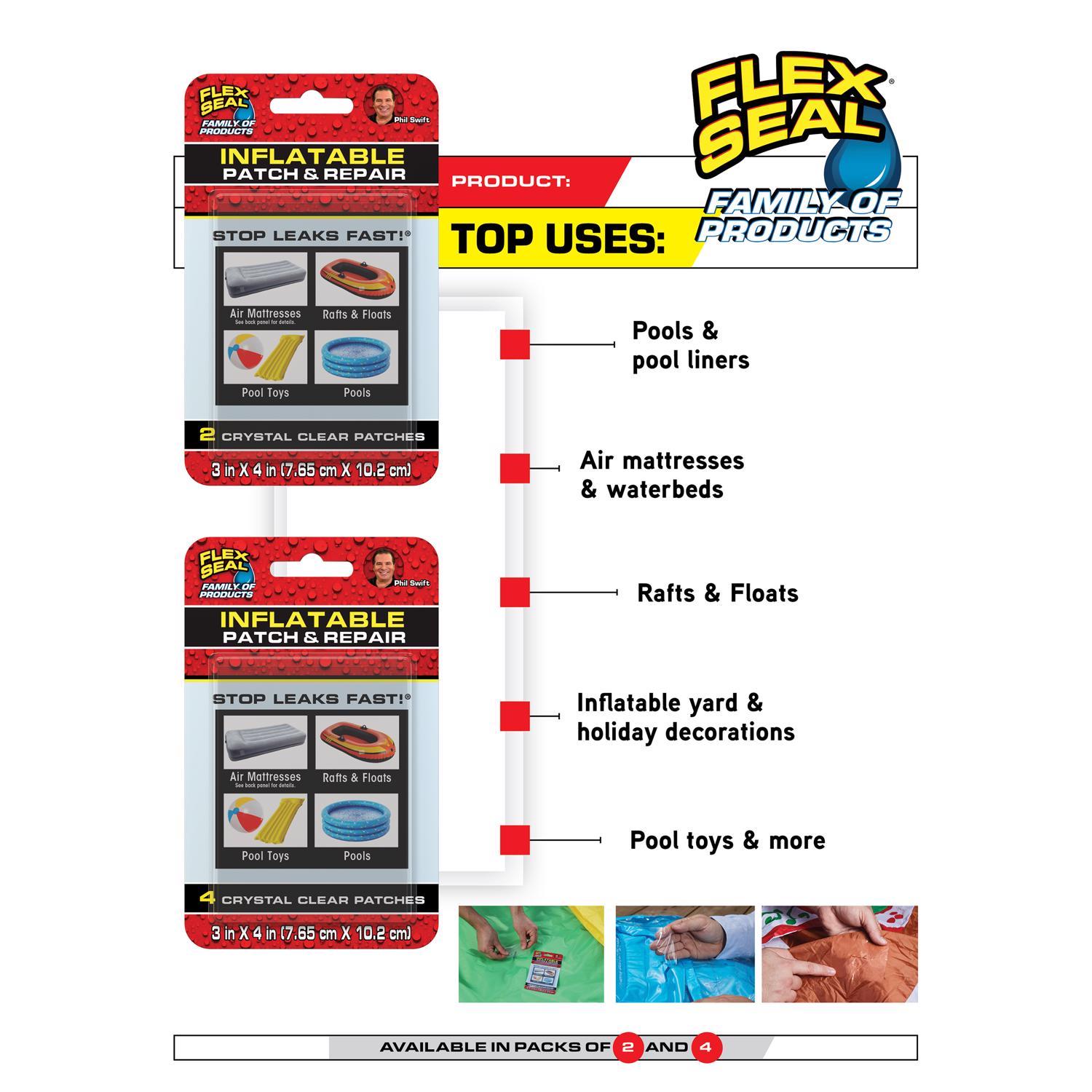 Flex Seal Family of Products Inflatable Patch & Repair 3 in. H X 4 in. L