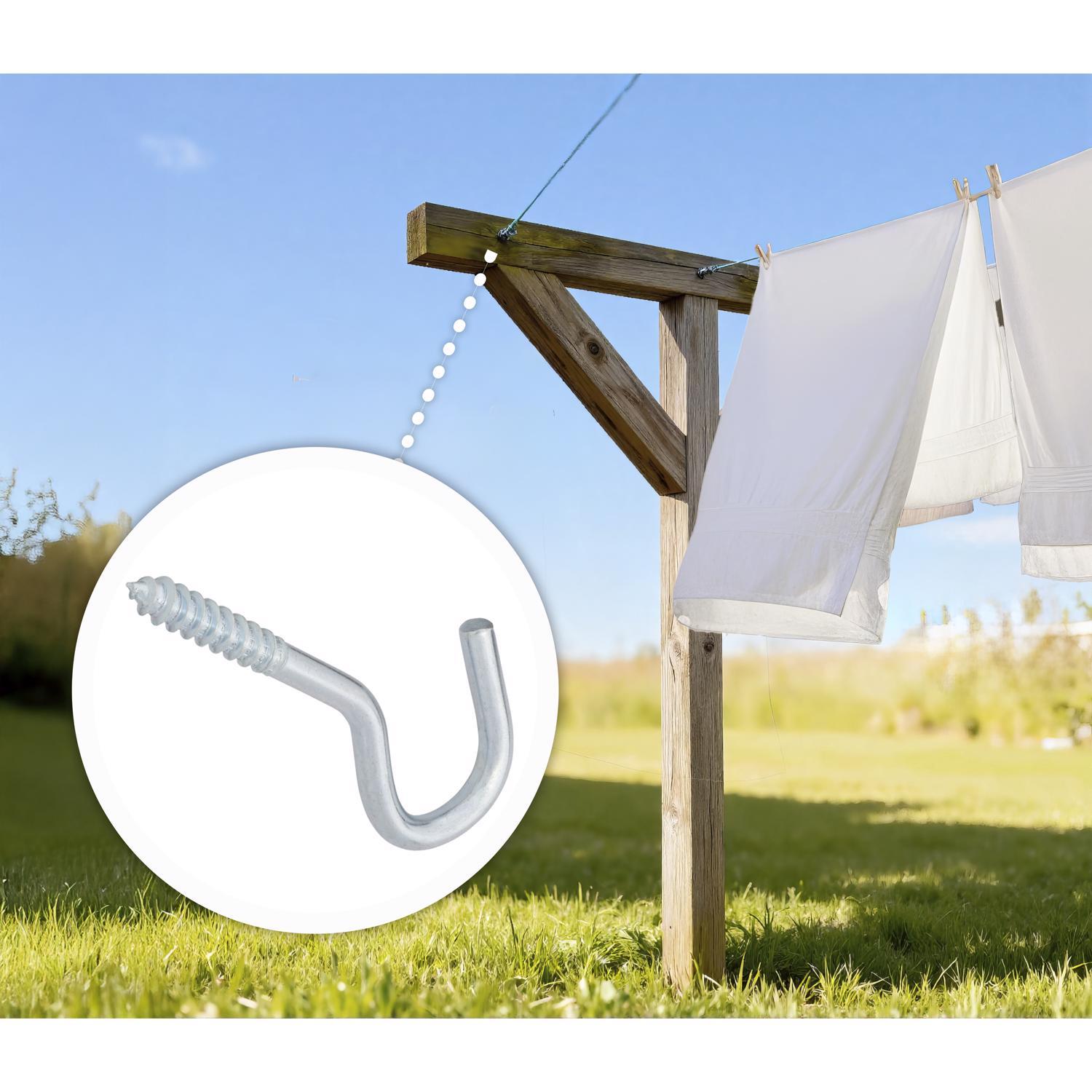 Hampton Small Zinc-Plated Silver Steel 4.1875 in. L Clothesline Hook 215 lb 1 pk