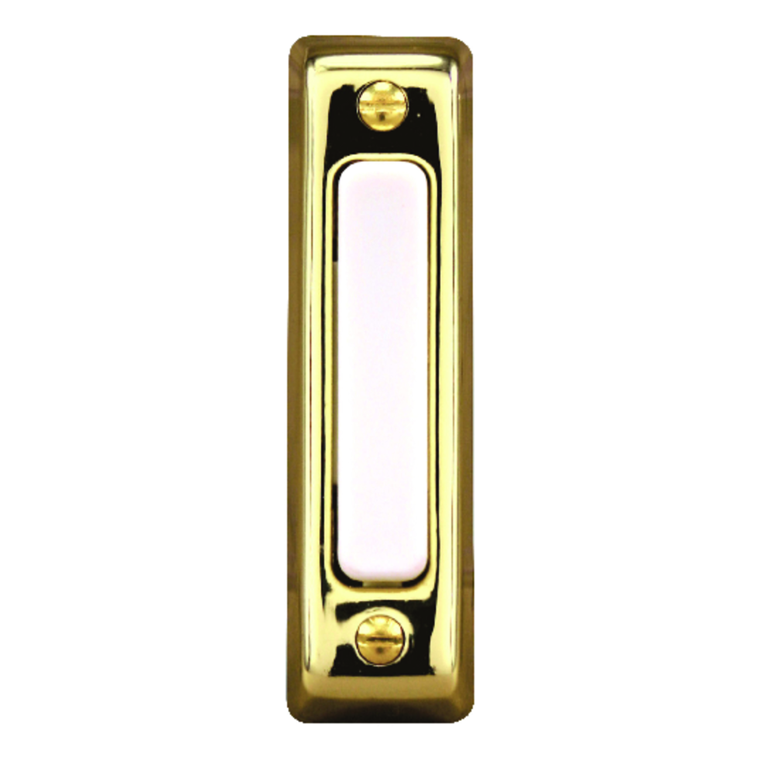 Heath Zenith Polished Brass Plastic Wired Pushbutton Doorbell