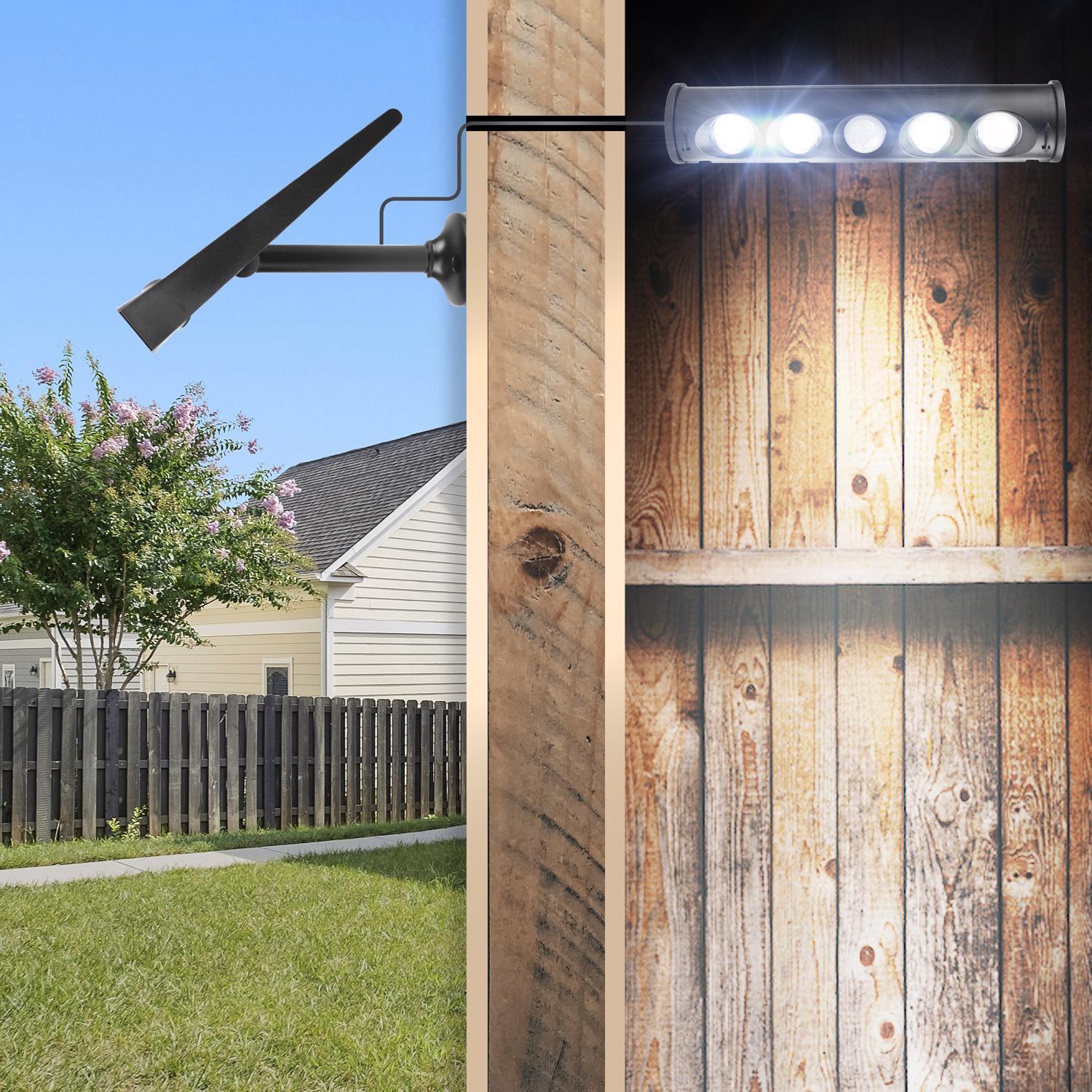Wagan Tech Black Motion-Sensing LED Solar Wall Light