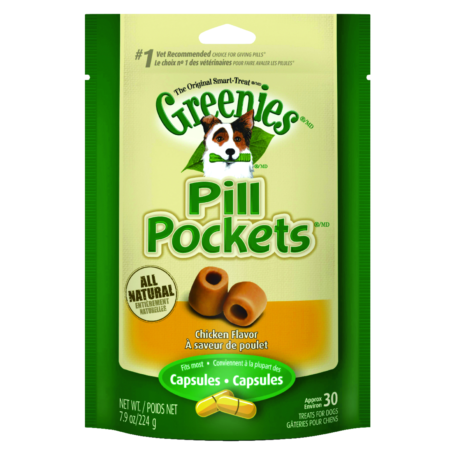 Greenies Pill Pockets Chicken Treats For Dog 7.9 oz 30 pk