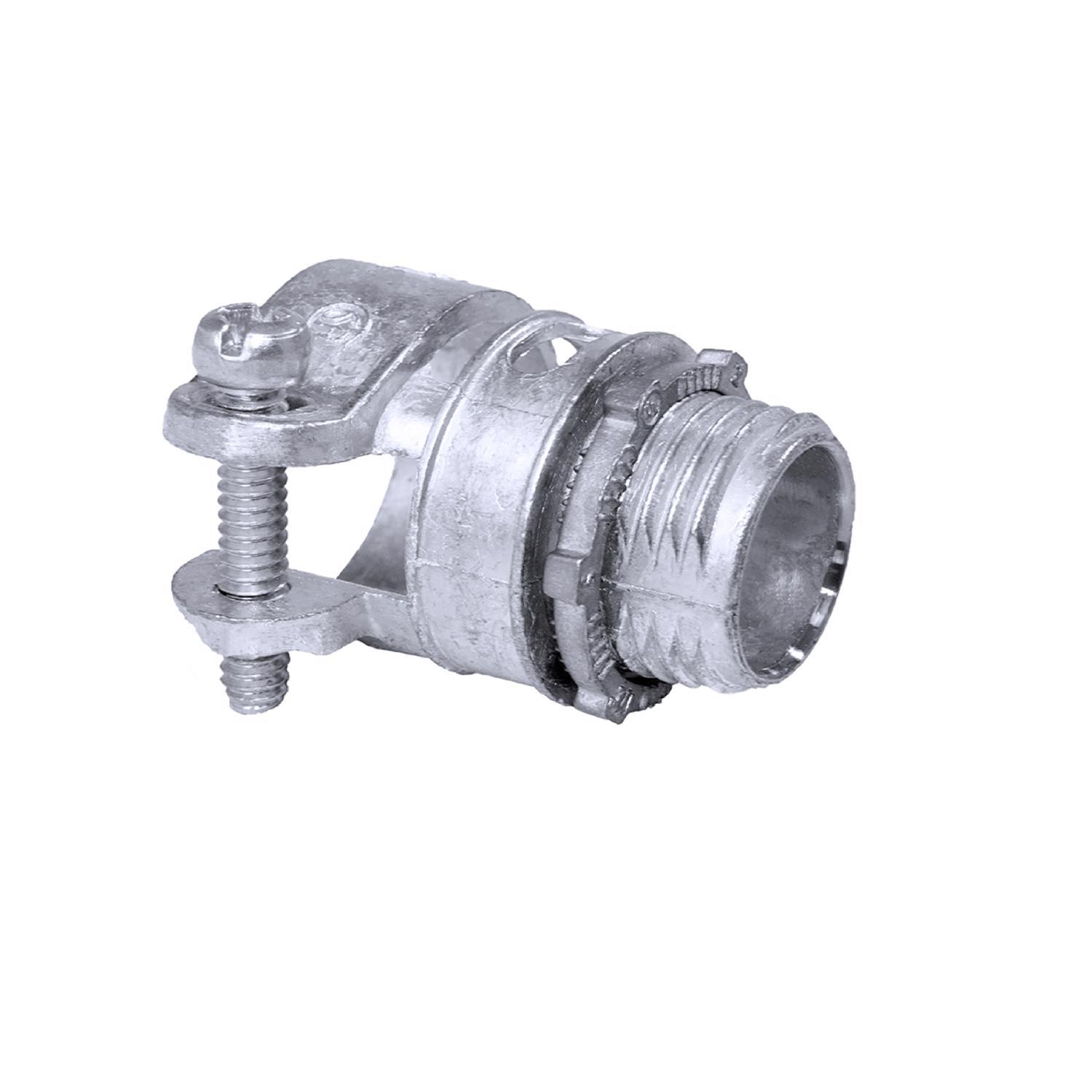 Sigma Engineered Solutions 3/8 in. D Die-Cast Zinc Squeeze Connector For AC, MC or FMC/RWFMC 1 pk