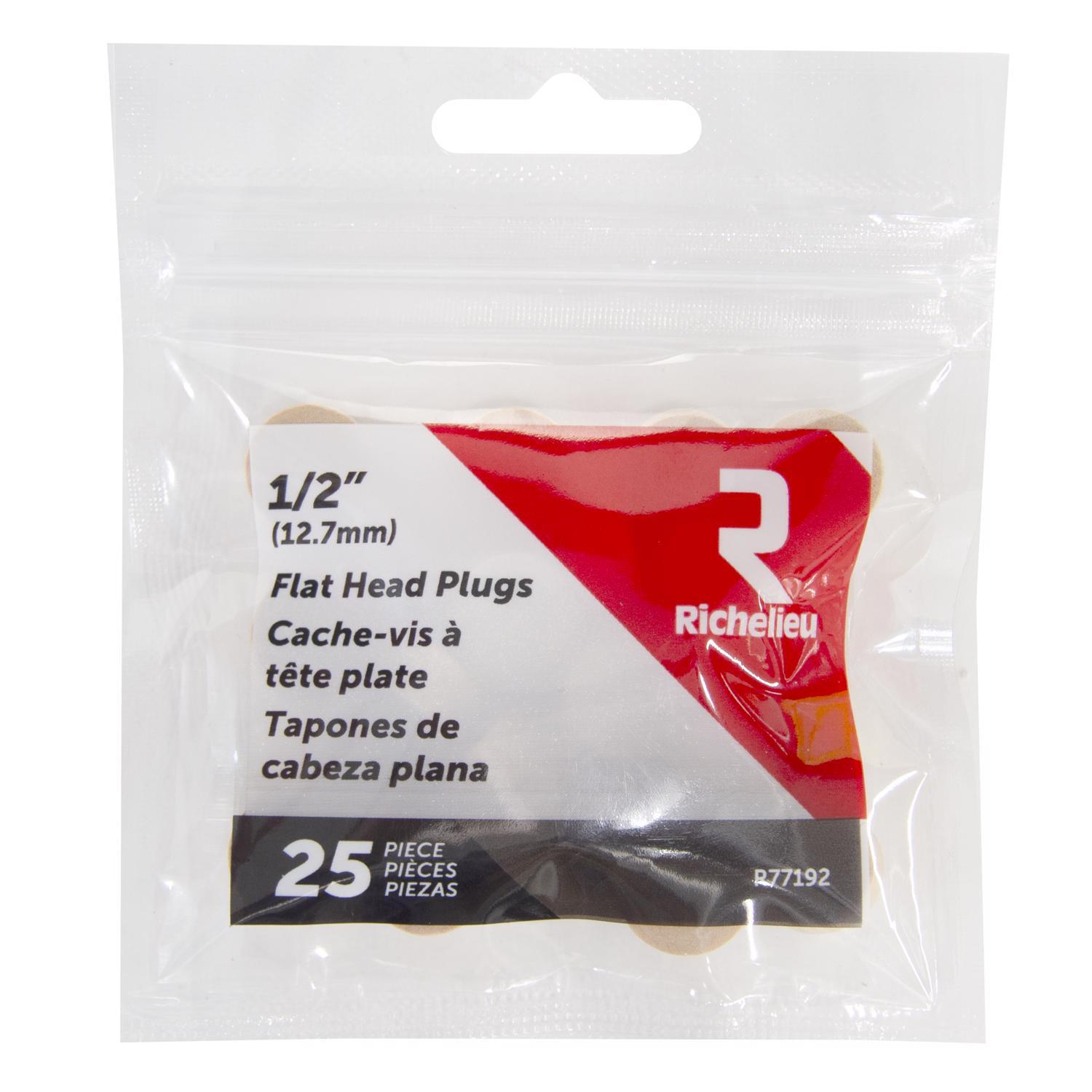 Richelieu Flat Birch Head Plug 1/2 in. D X.5 in. L 25 pk Natural