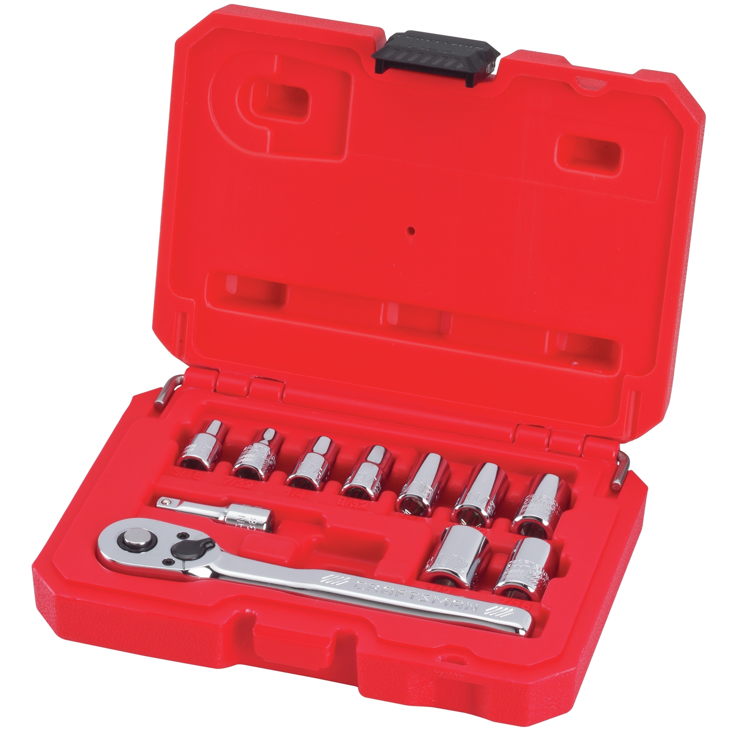 Craftsman 1/4 in. drive SAE 6 Point Socket and Ratchet Set 11 pc
