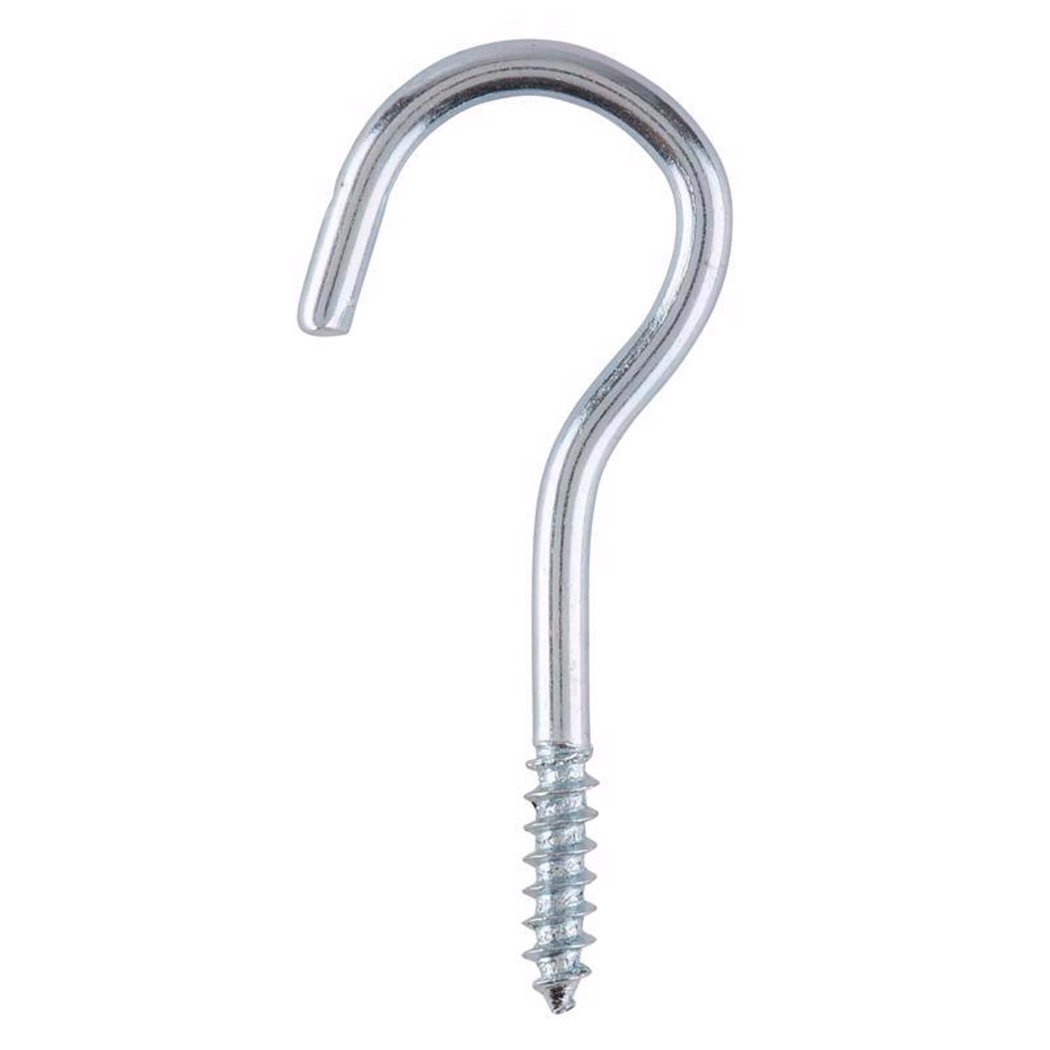 Ace Small Zinc-Plated Silver Steel 1.3125 in. L Ceiling Hook 13 lb 10 pk