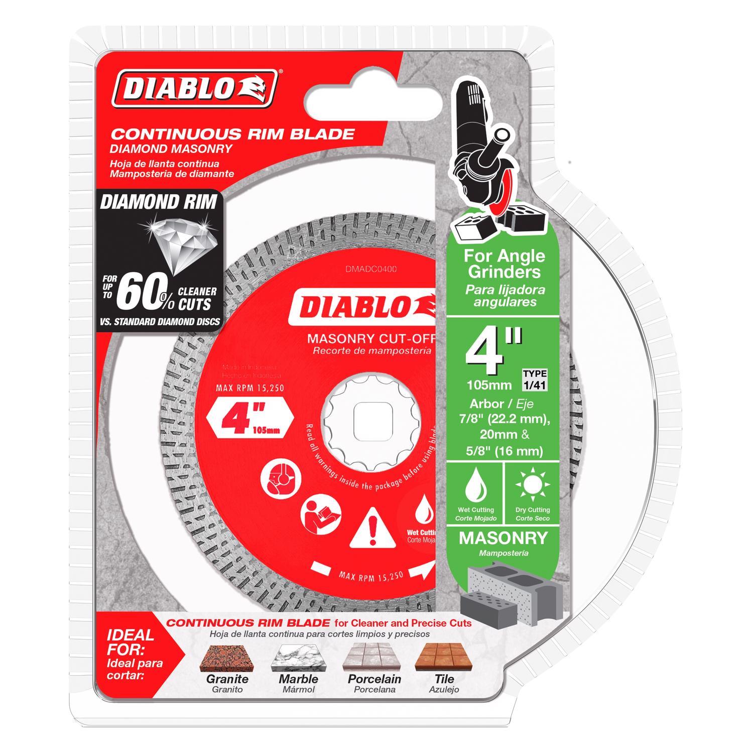 Diablo 4 in. D X 7/8 in. Diamond Masonry Cut-Off Disc 1 pk