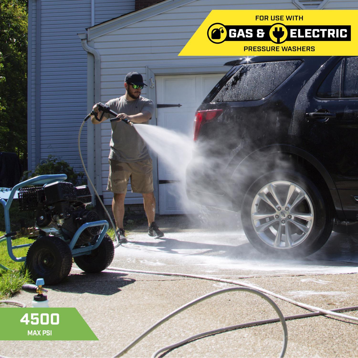 SurfaceMaxx 3/8 in. D X 50 ft. L Steel and Polyester Braided Pressure Washer Hose 4500 psi