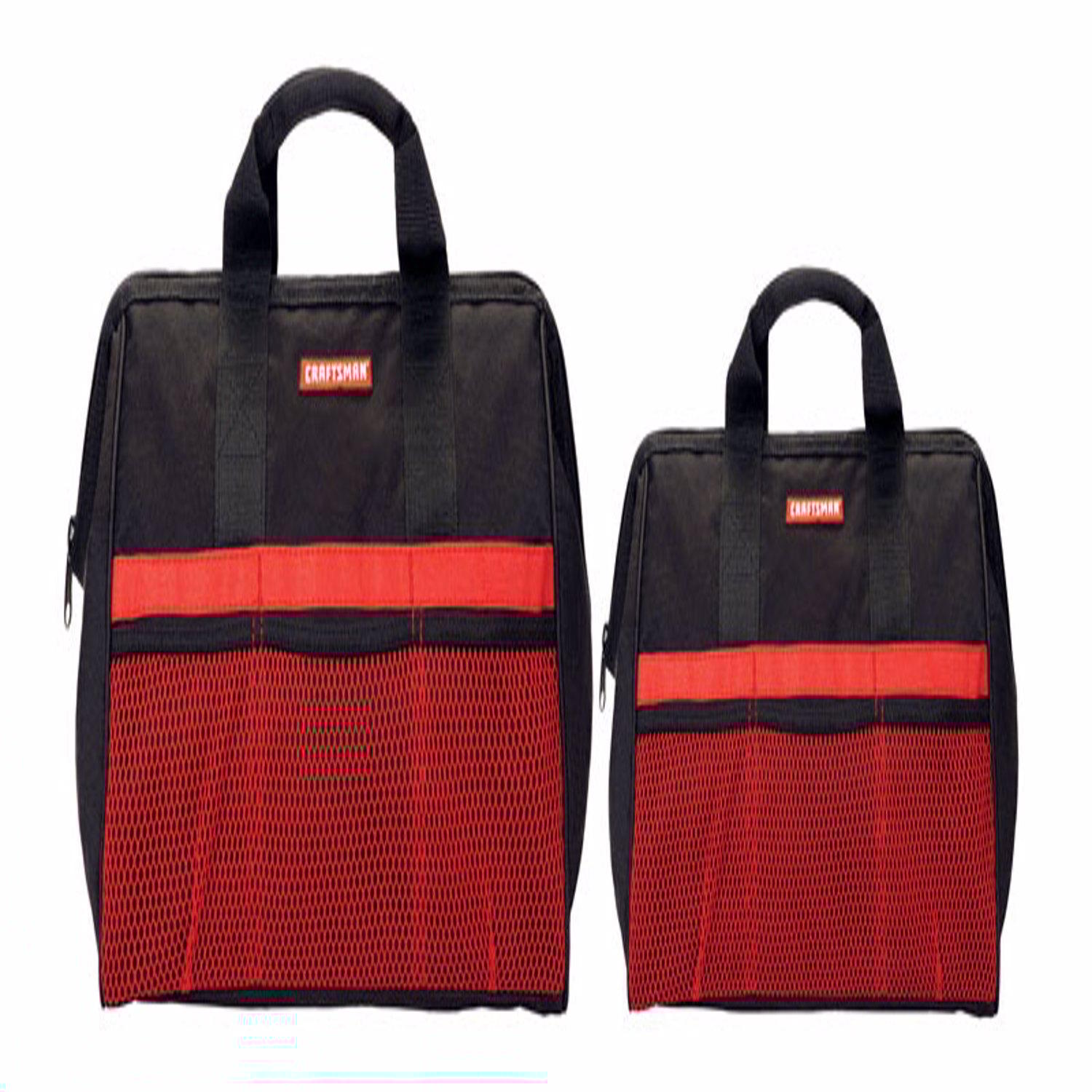 Craftsman 13 in. W X 18 in. H Ballistic Nylon Tool Bag Set Black/Red 2 pc