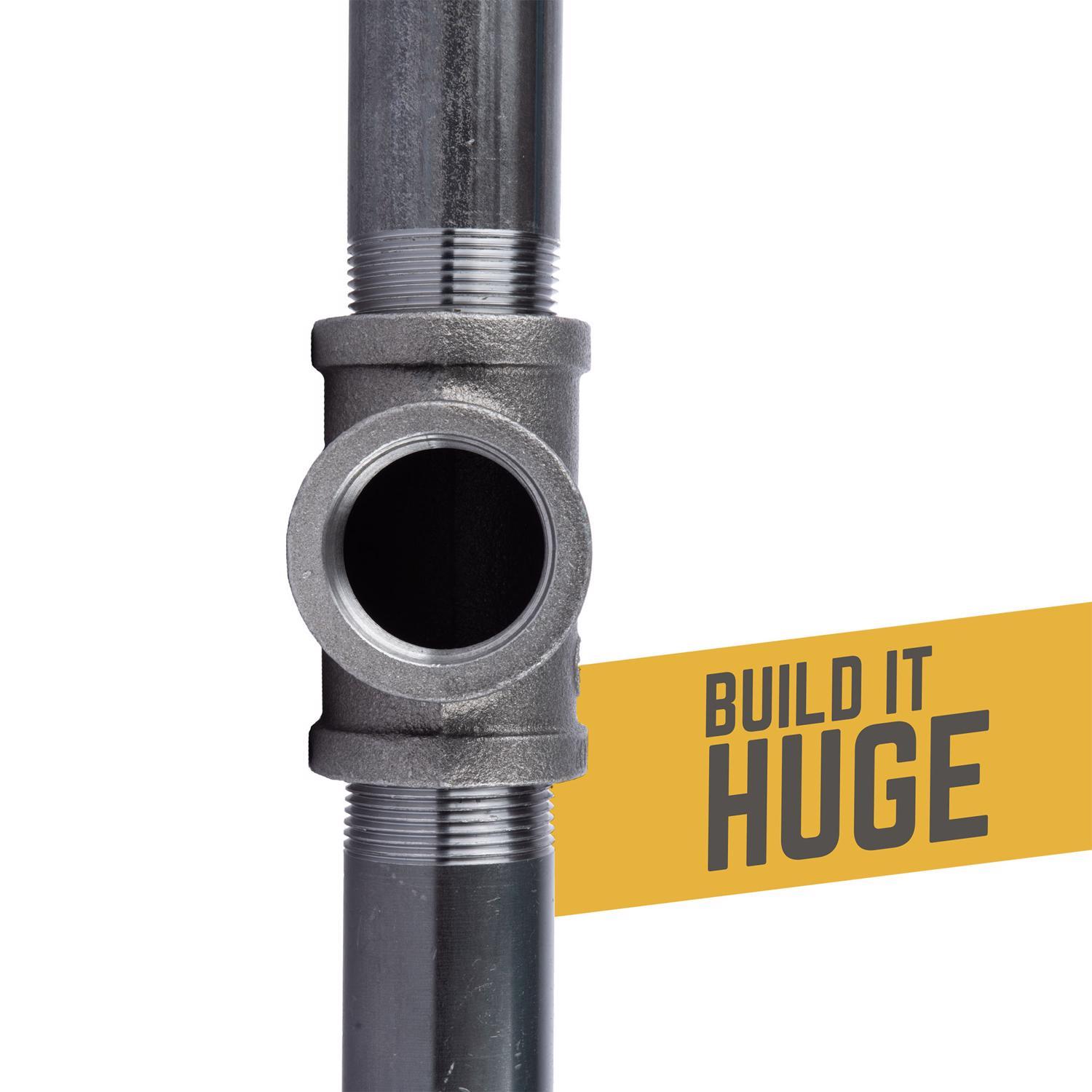 STZ Industries 1-1/4 in. FIP each X 1-1/4 in. D FIP 1-1/4 in. D FIP Black Malleable Iron Tee