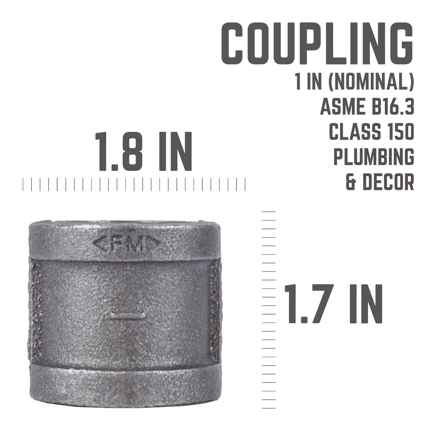 STZ Industries 1 in. FIP each X 1 in. D FIP Black Malleable Iron Coupling
