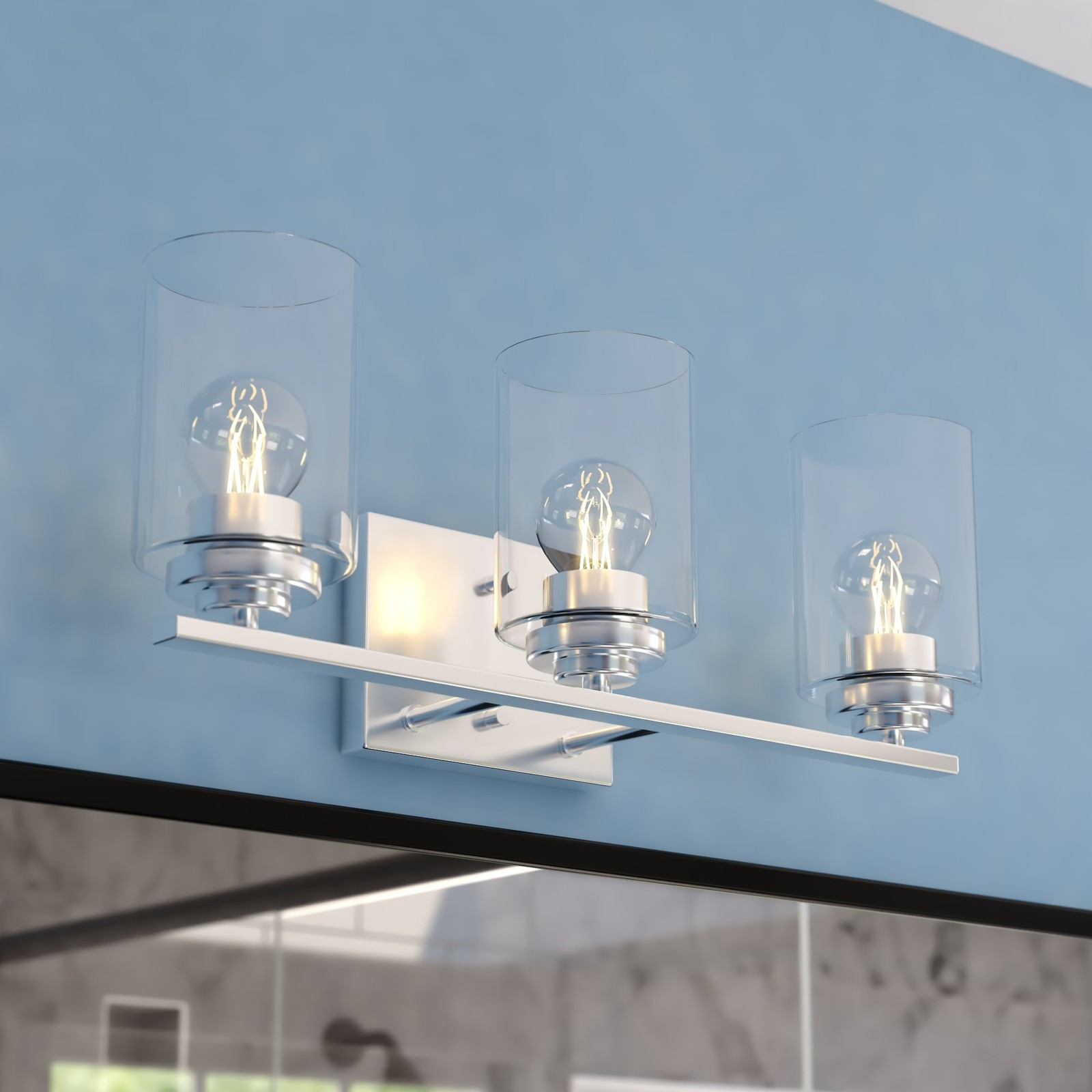 Vaxcel Lighting W0528 Park Ridge 3 Light 22 in.W Vanity Light - Nickel