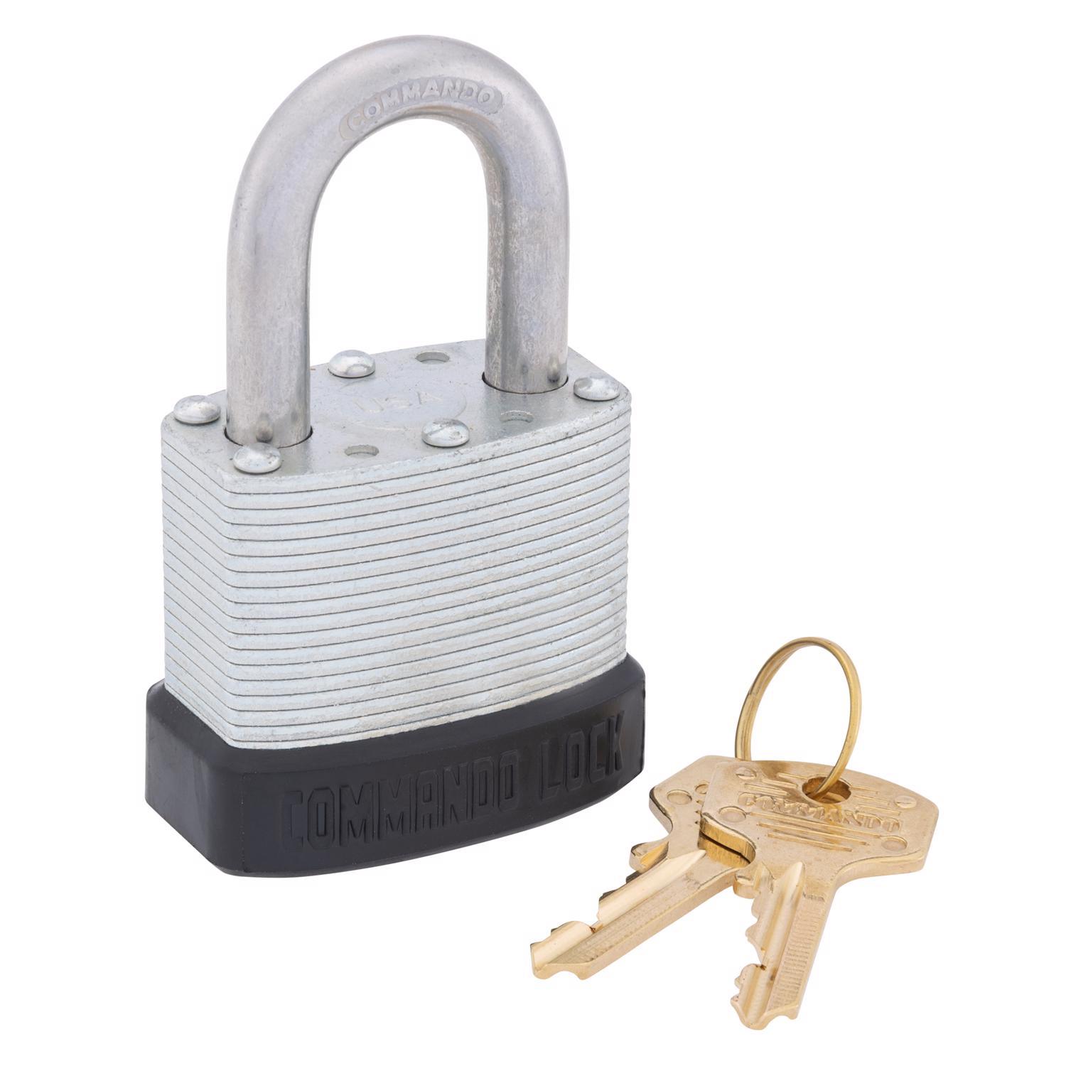 Commando Lock 1-5/8 in. H X 1-3/4 in. W X 1-1/4 in. L Laminated Steel Dual Ball Bearing Locking Padl