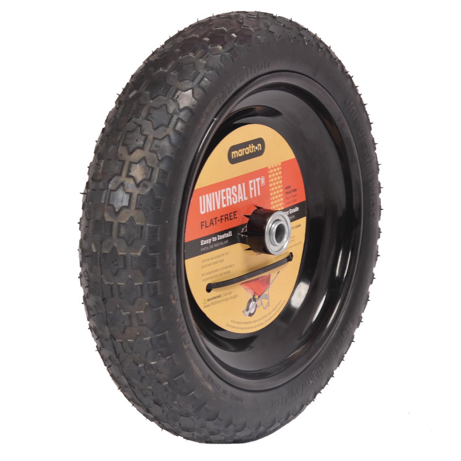 Marathon Universal Fit 8 in. D X 14.5 in. D 300 lb. cap. Centered Wheelbarrow Tire Polyurethane 1 pk