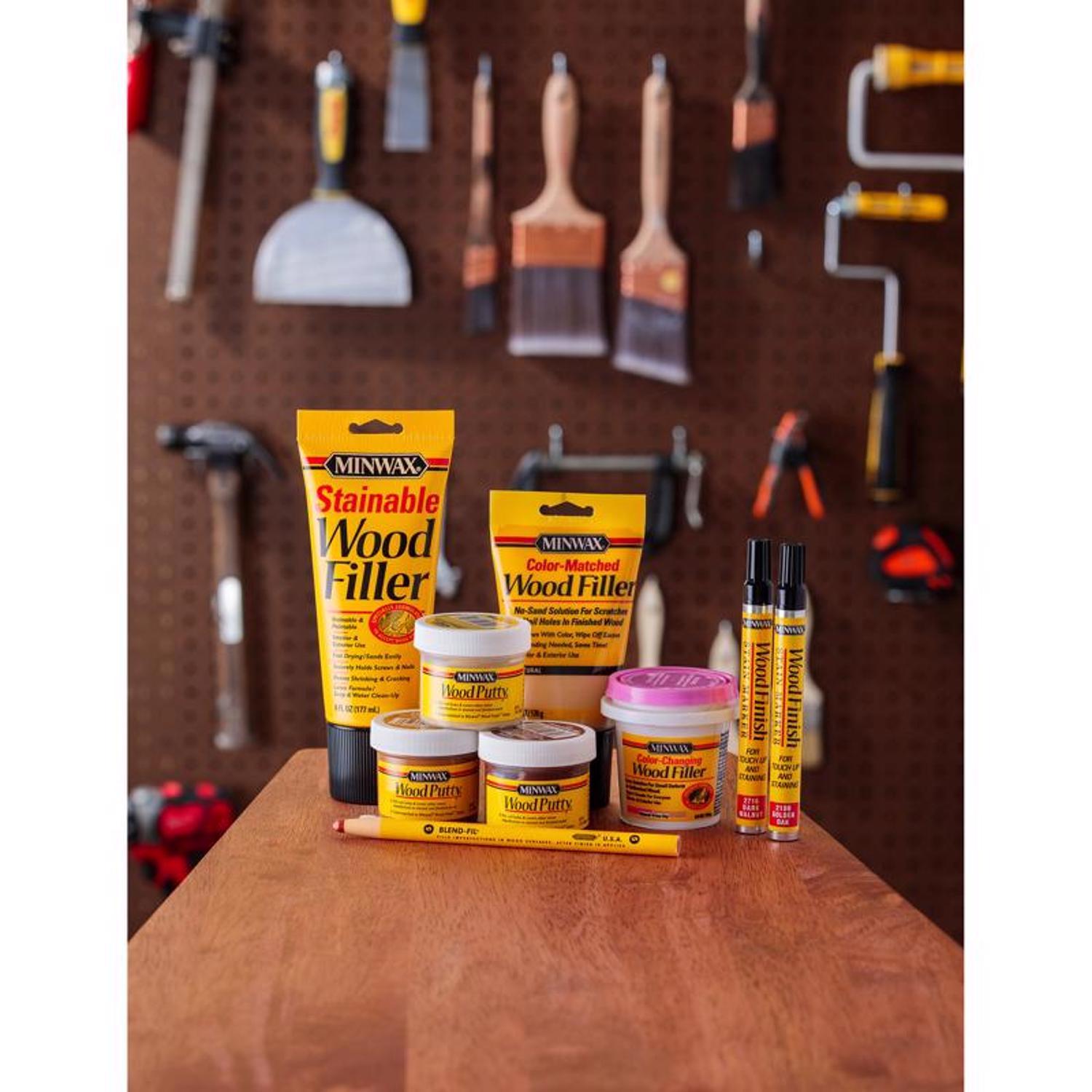 Minwax Blend-Fil No.8 Dark Walnut, Driftwood, Early American Wood Pencil 0.8 oz