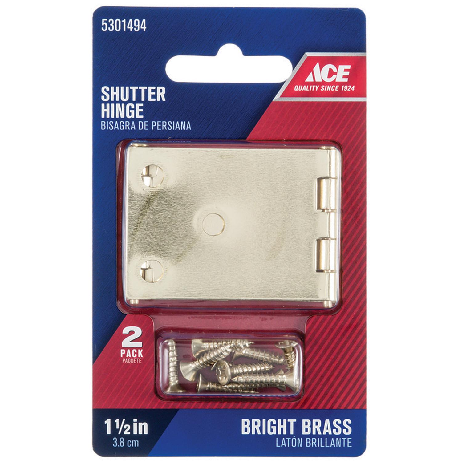 Ace 1-1/2 in. L Bright Brass Wide Throw Shutter Hinge 1 pk