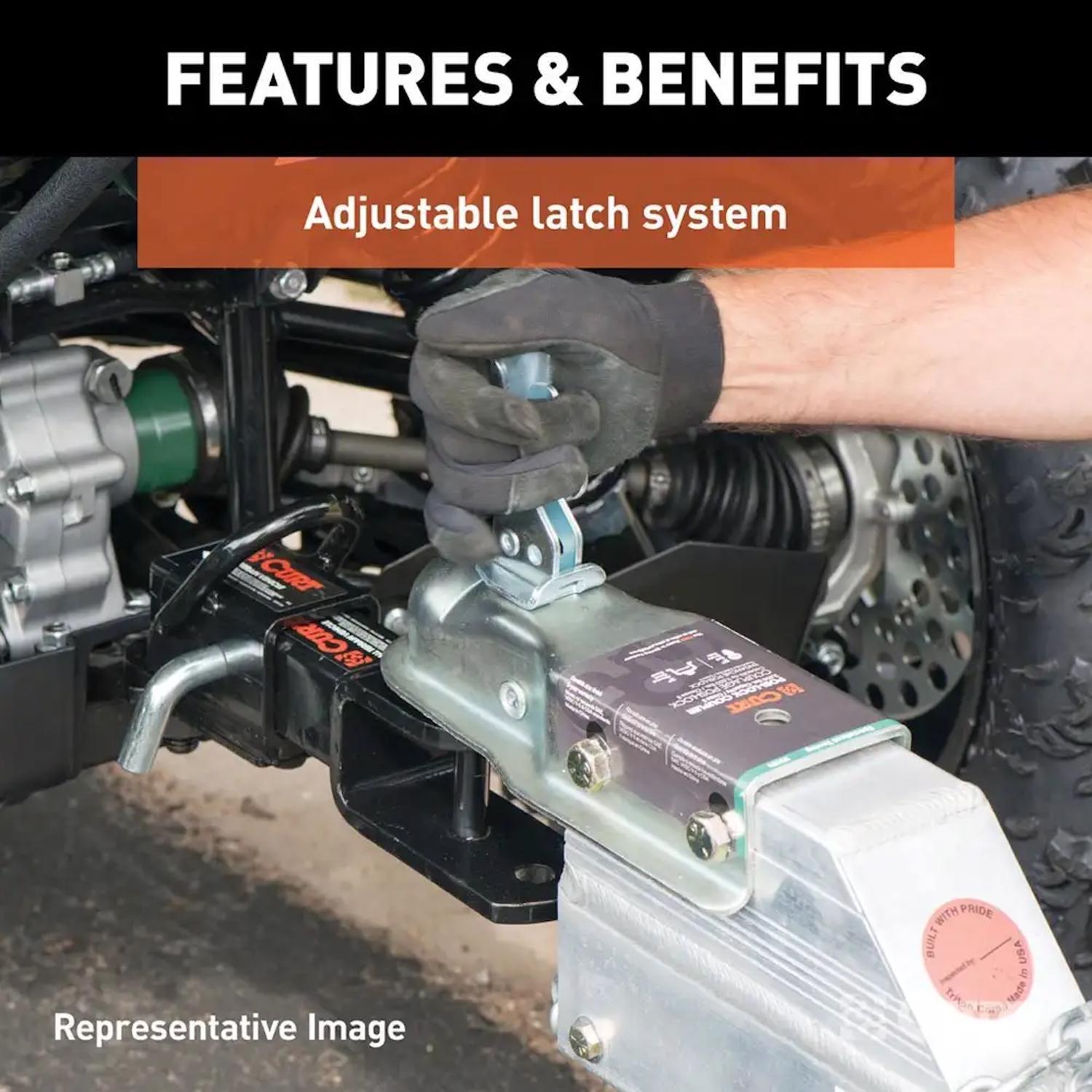 CURT 2000 lb. cap. 2 in. 1.87 in. Straight-Tongue Coupler