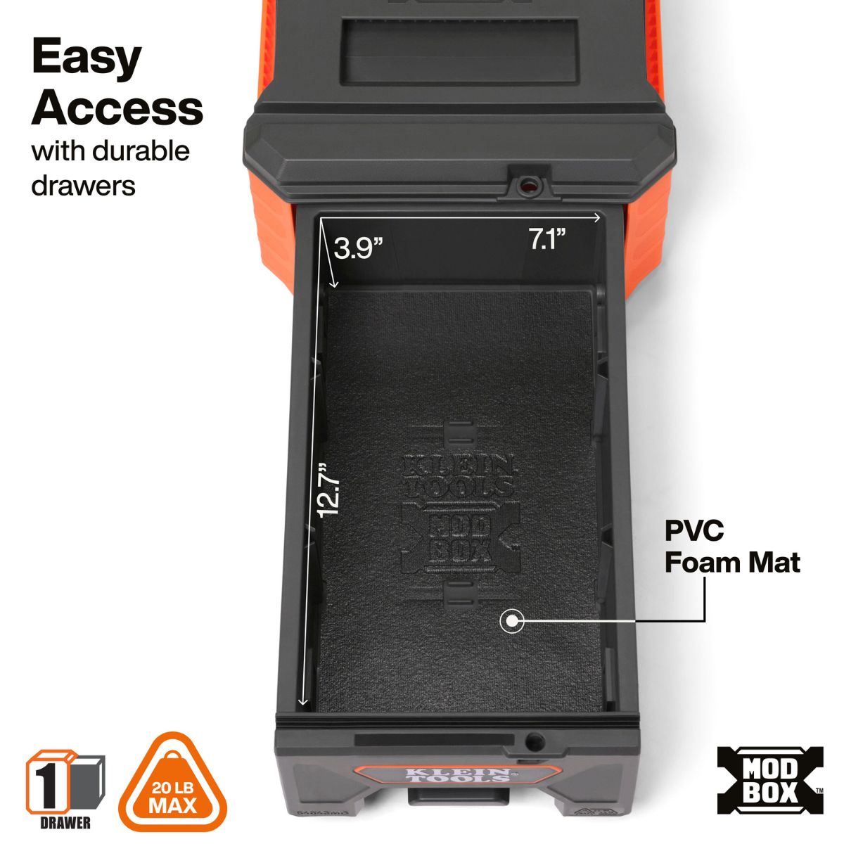 Klein Tools MODbox Compact Single Drawer, Half Width