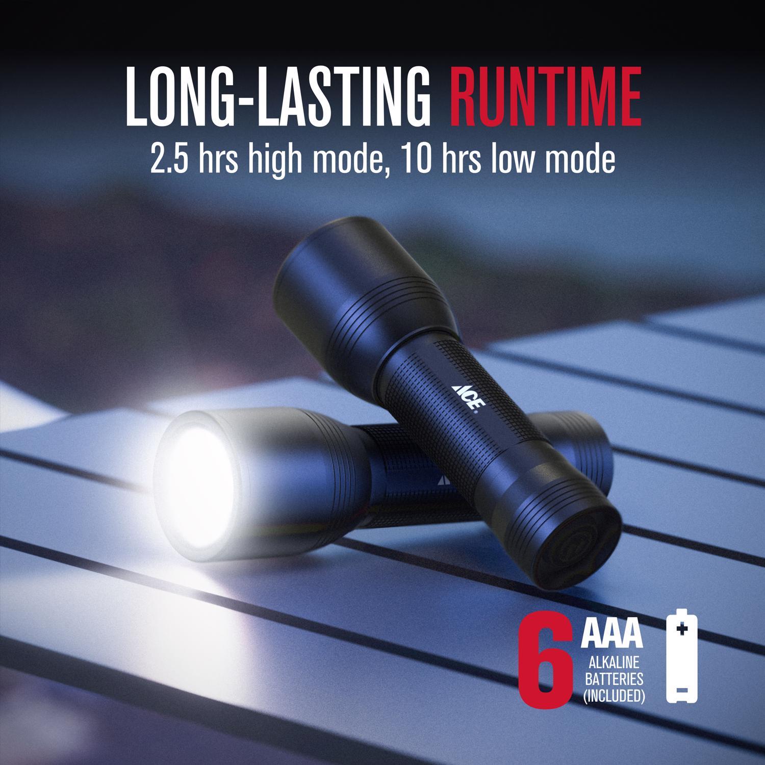 Ace 350 lm Black LED Flashlight AAA Battery